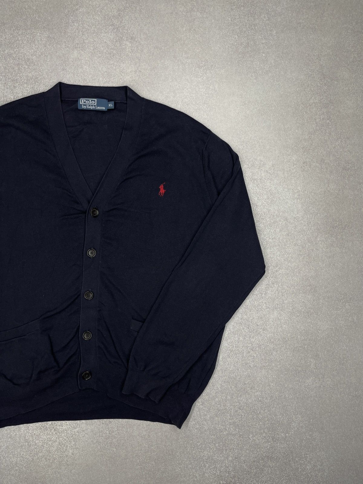 Polo Ralph Lauren Vintage Polo Ralph Lauren Baggy Cardigan Navy Y2K Rugby Size US XL / EU 56 / 4 - 3 Thumbnail