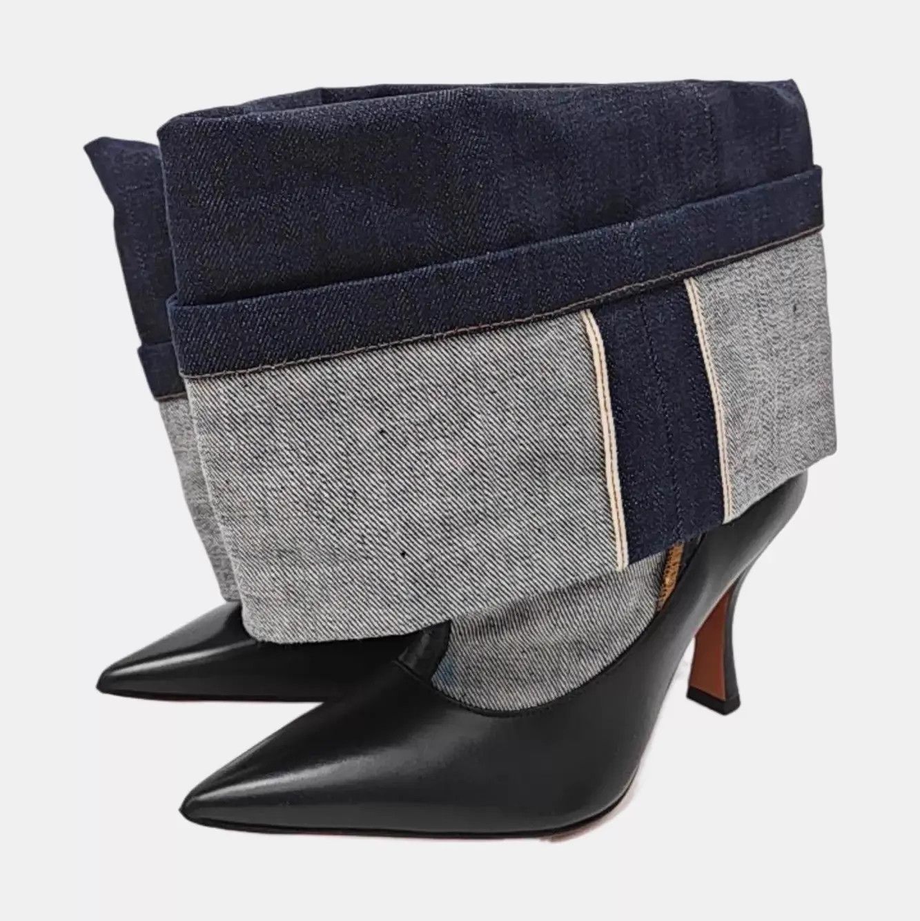 Loewe LOEWE denim paneled stacked heel high heels 38 Size US 7.5 / IT 37.5 - 1 Thumbnail