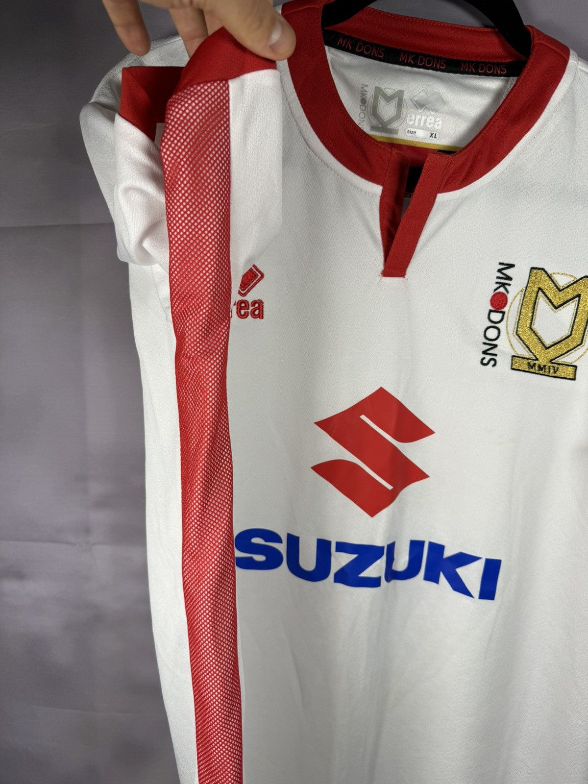 Errea × Vintage Vintage Mk Dons 2017/18 Errea Soccer Jersey Blokcore XL Size US XL / EU 56 / 4 - 8 Thumbnail