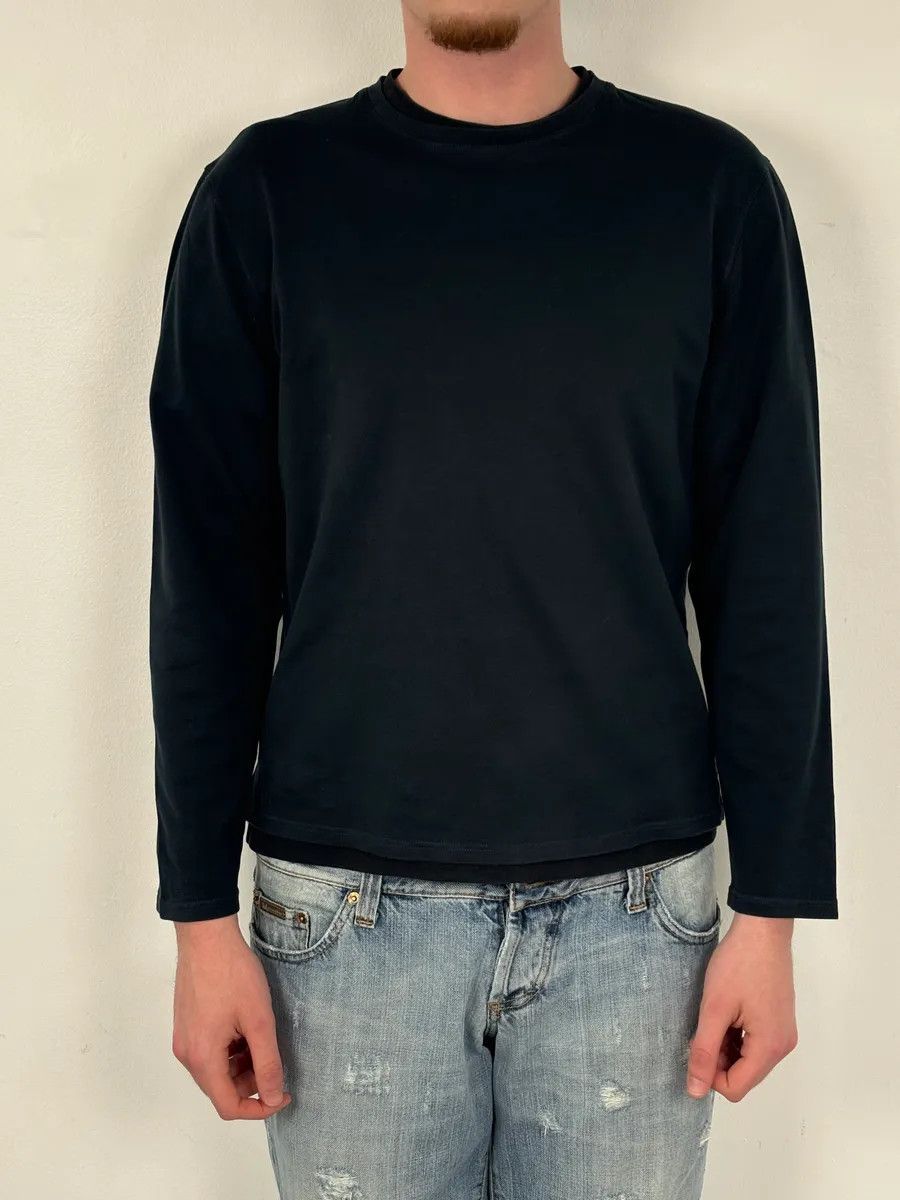 Prada 2000s Prada Black Minimalist Longsleeve T-Shirt Size US S / EU 44-46 / 1 - 2 Thumbnail