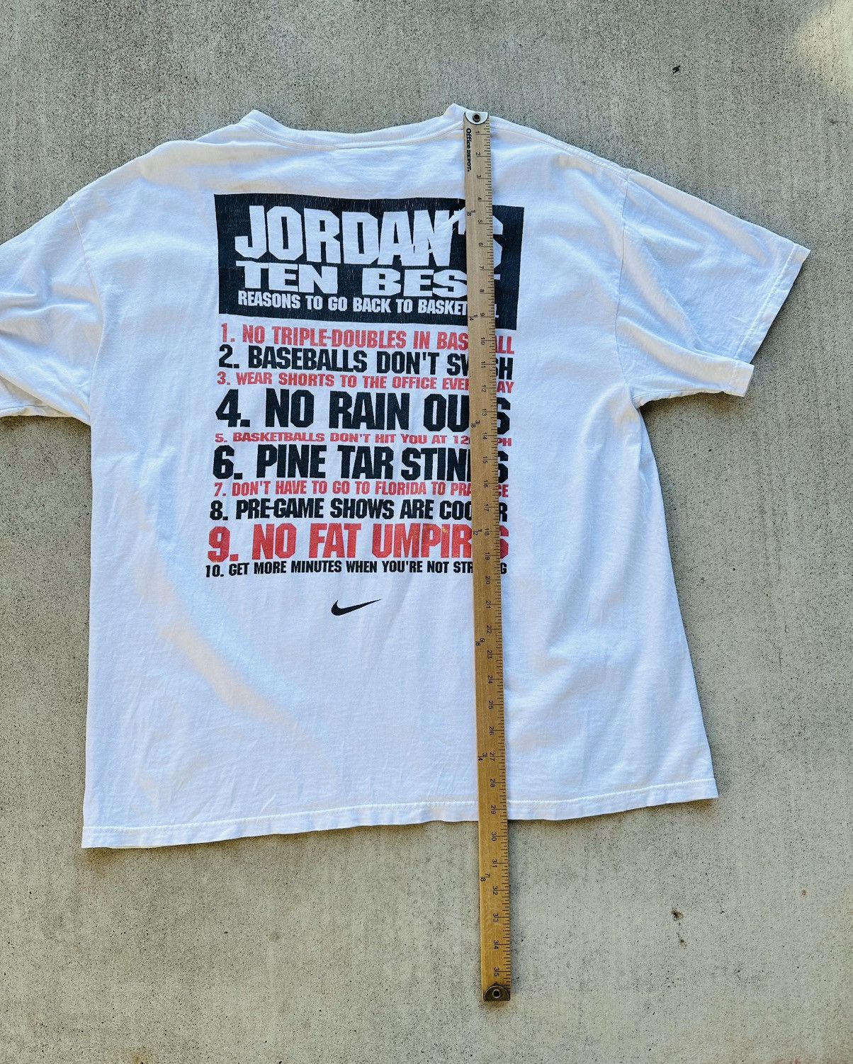 Nike × Vintage Vintage Nike Michael Jordan T Shirt 90s Xl 10 Reasons Size US XL / EU 56 / 4 - 7 Thumbnail
