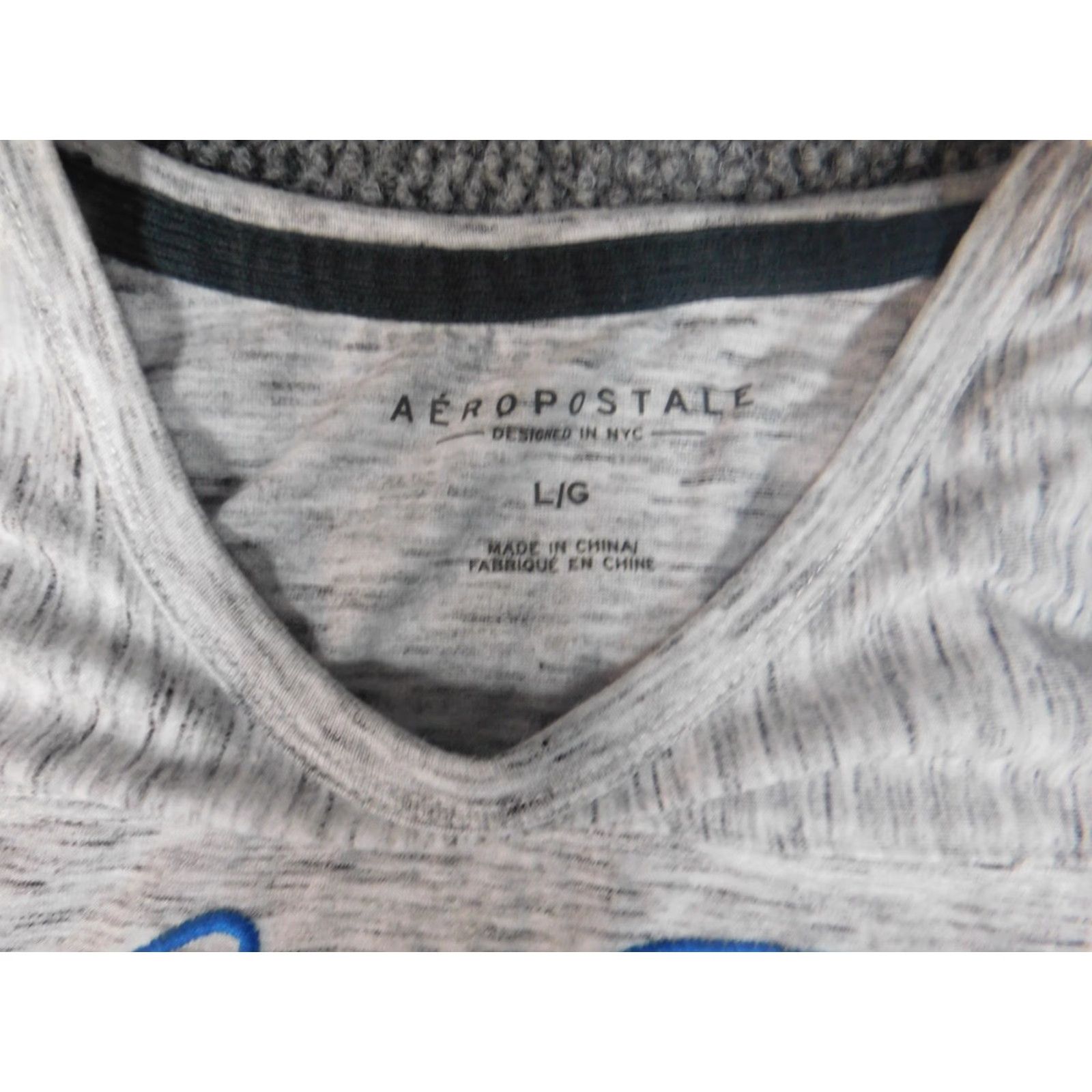 Aeropostale Aeropostale Shirt Mens Large Gray Stretch T-Shirt Crew Neck Short Sleeve Cotton Knit Logo Regular Vintage No Size US L / EU 52-54 / 3 - 5 Thumbnail