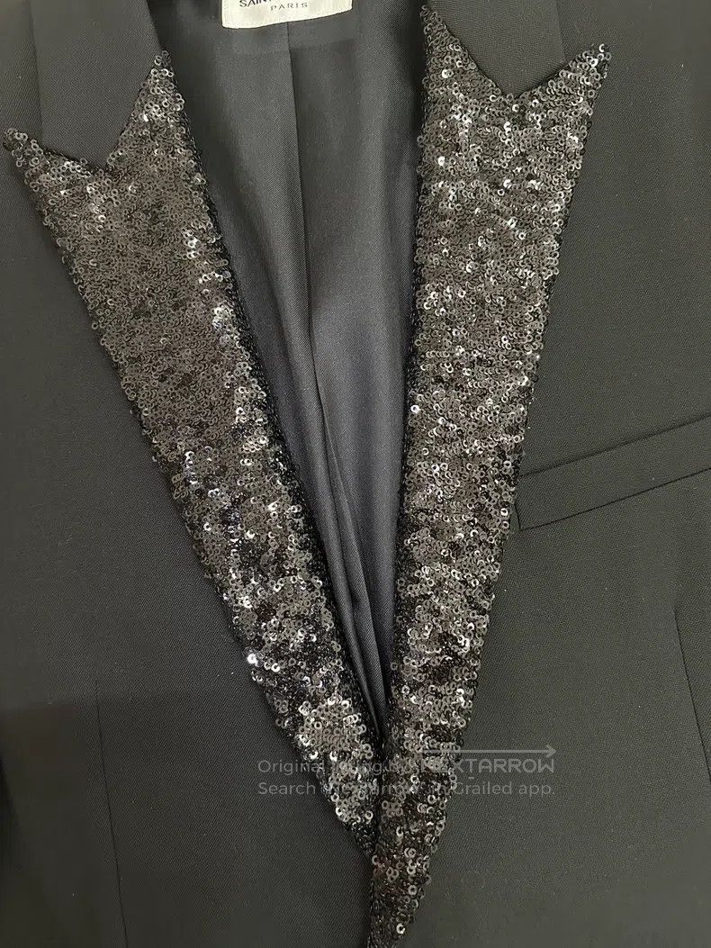 Saint Laurent Paris Saint Laurent Paris Black flake smoking suit Size US L / EU 52-54 / 3 - 3 Thumbnail