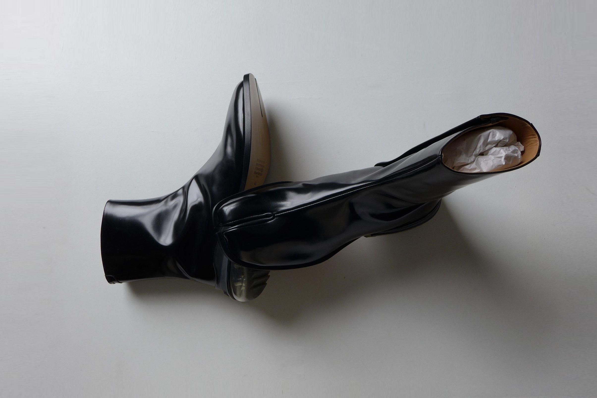 Maison Margiela Margiela Tabi Airbag Heel Boots - Black Polished Leather Size US 11 / EU 44 - 7 Thumbnail