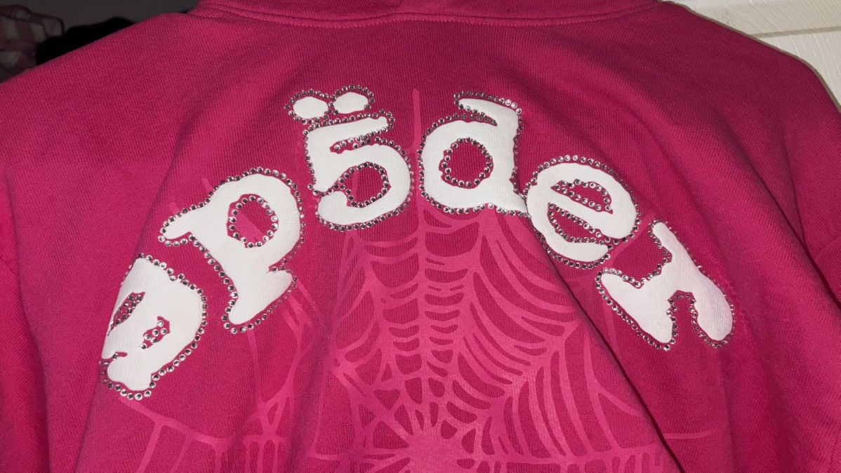 Sp5der Pink Rhinestone Sp5der Hoodie Size US S / EU 44-46 / 1 - 5 Thumbnail