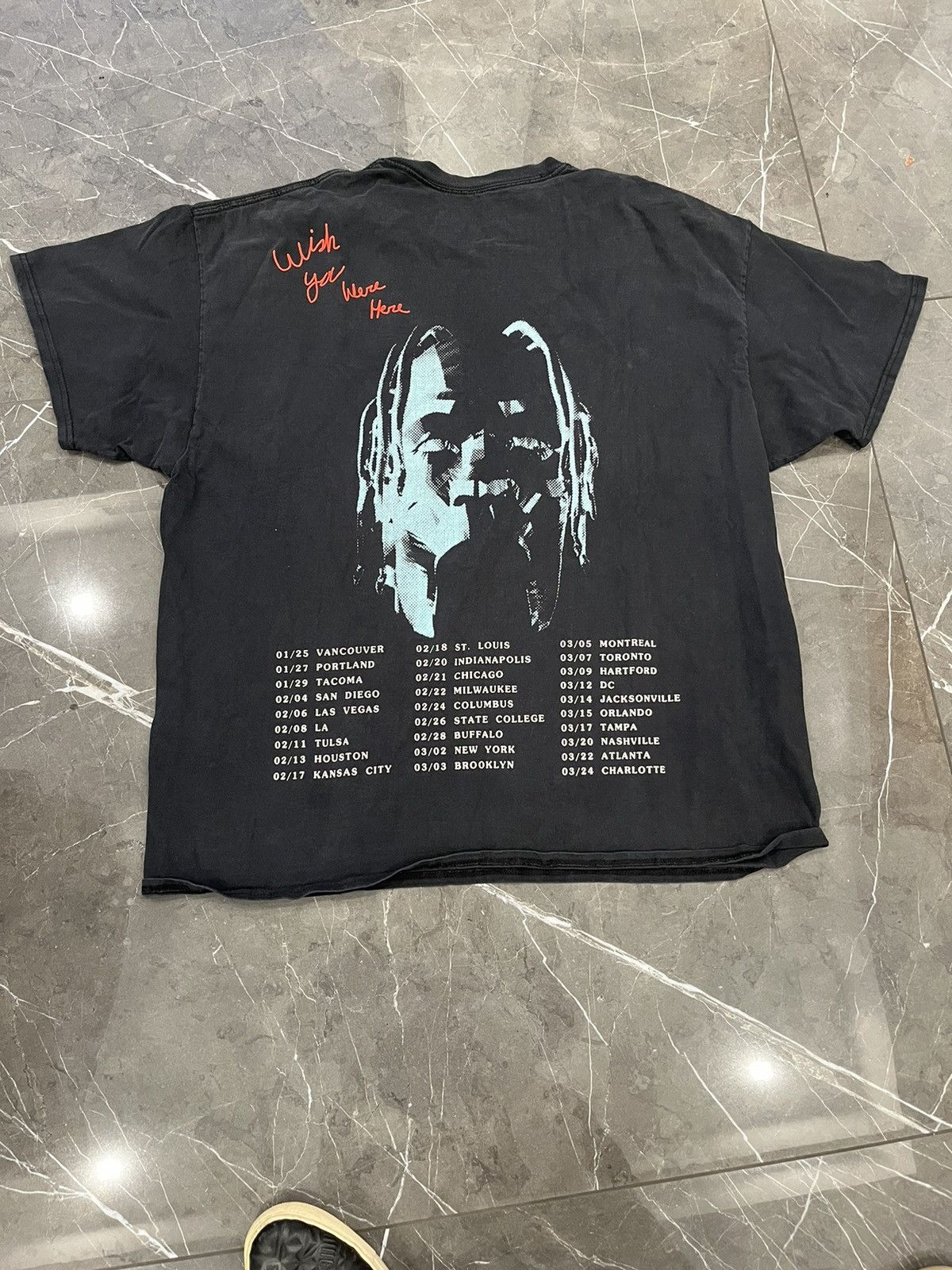 Outlet ASTROWORLD Wish You Where Here Tour 01/25 to 03/24 Vancouver to Charlotte black