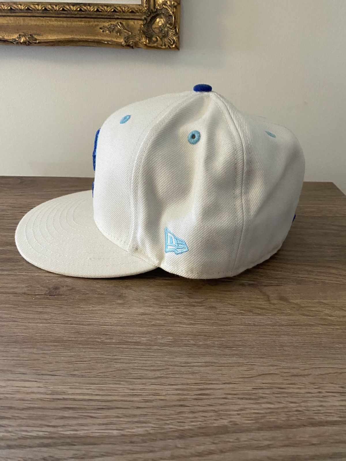 New Era Washington Nationals New Era DC White Blue Fitted Cap Hat 7 Size ONE SIZE - 8 Thumbnail