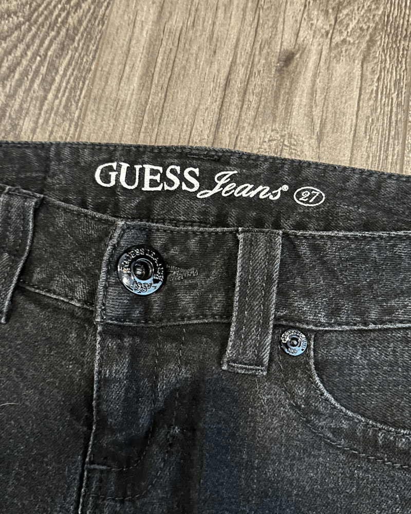 Guess Vintage Y2K Guess Women's Distressed Black Jean Shorts - 27 Size 27" / US 4 / IT 40 - 4 Thumbnail