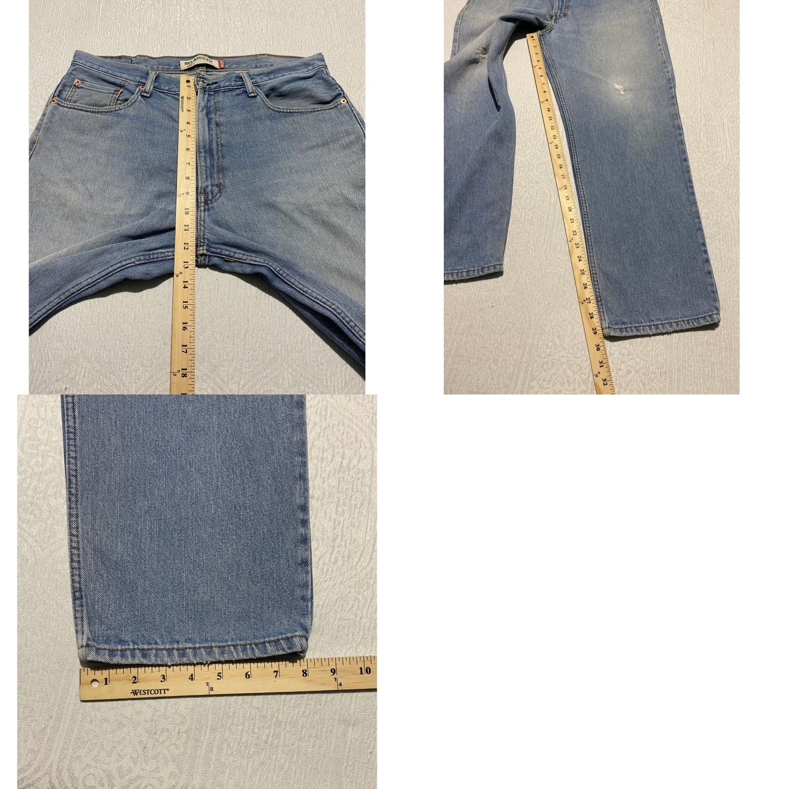 Levi's Levi's 550 Relaxed Fit Jeans Mens 38x30 Blue Light Wash Distressed Denim Size US 38 / EU 54 - 8 Thumbnail