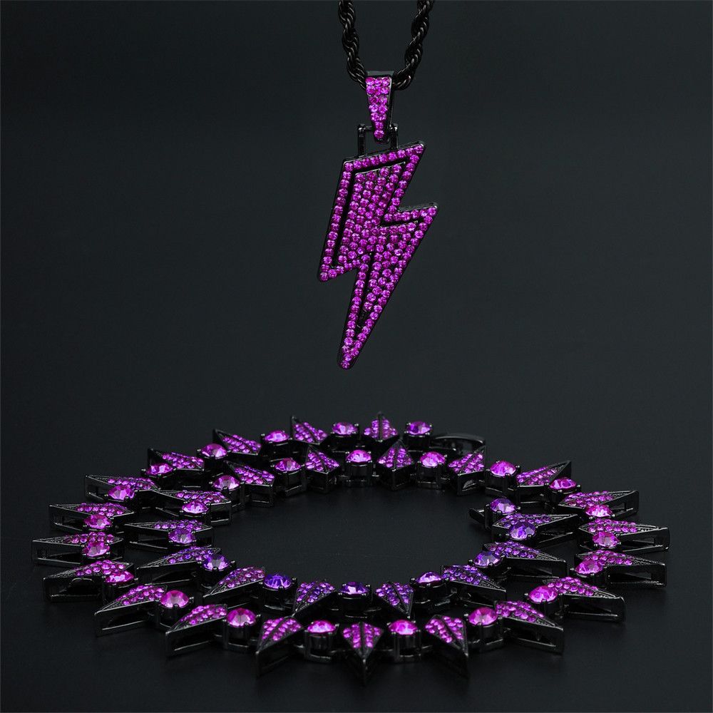 Jewelry Purple Thunder Struck Double Piece Necklace Size ONE SIZE - 6 Thumbnail
