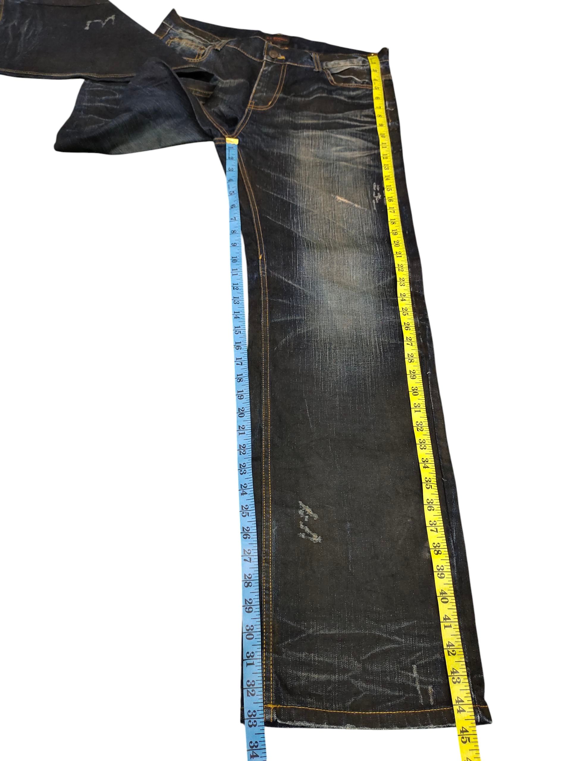 Number (N)ine × Undercover Vintage Boarder Japan Waxed Clawmark Distress Jeans Size US 34 / EU 50 - 15 Thumbnail