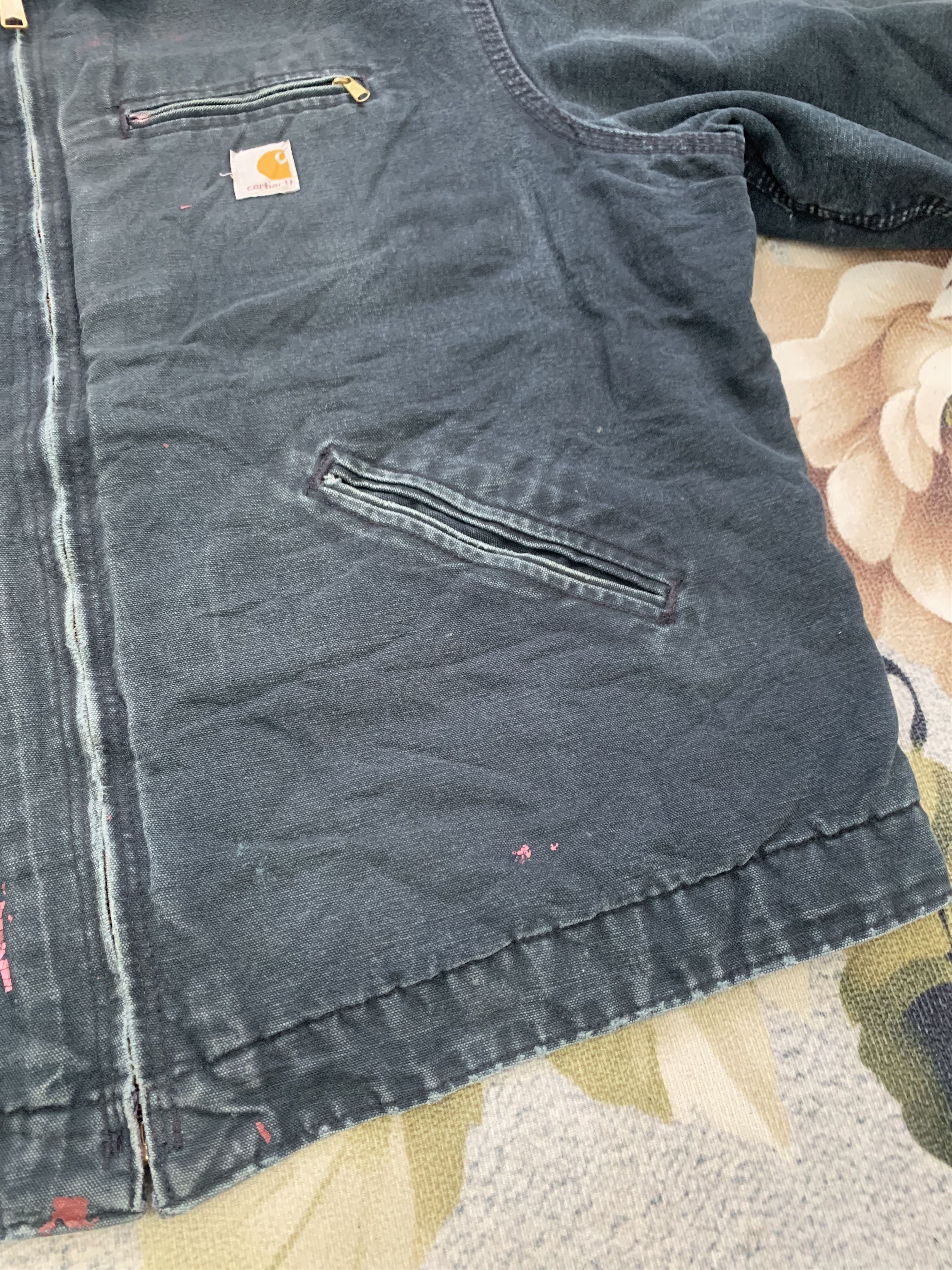 Carhartt Vtg Carhartt Detroit J01 BLK Lined Blanket Inner Jacket Size US L / EU 52-54 / 3 - 8 Thumbnail