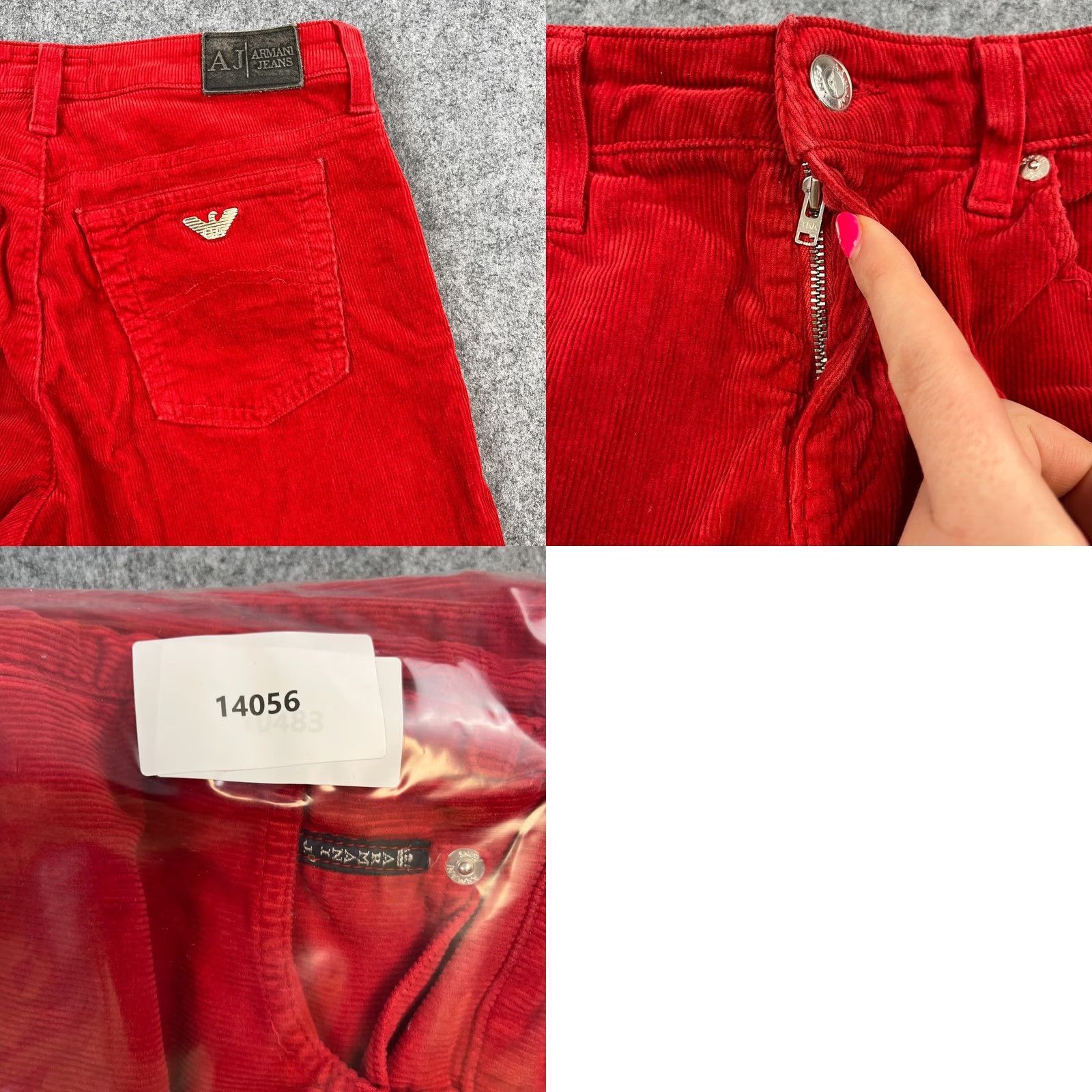 Vintage Armani Jeans Jeans Bootcut Women 6 Red Corduroy Stretch 26 32 UK VTG Denim 5-Pocket Size 28" / US 6 / IT 42 - 9 Thumbnail