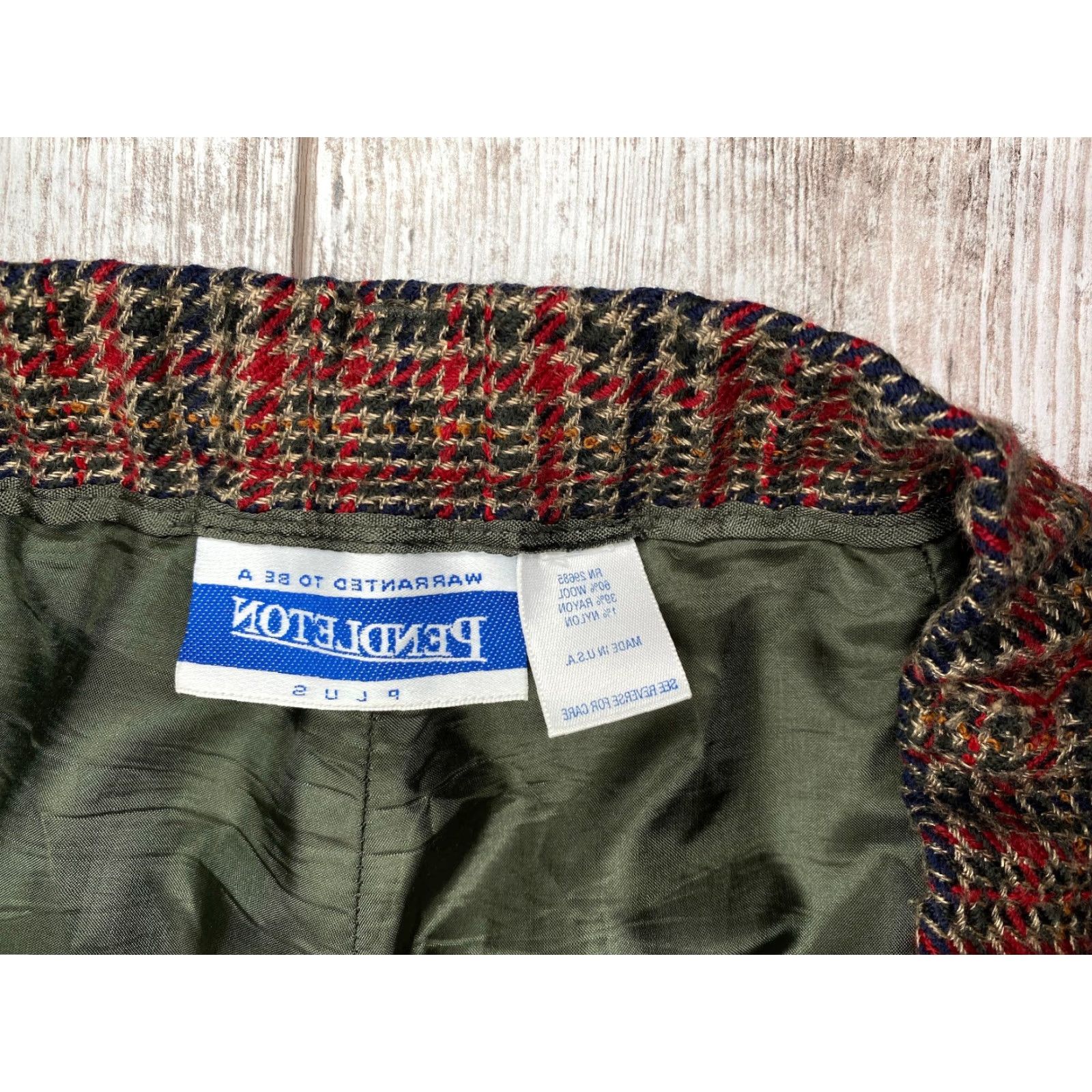 Pendleton VINTAGE Pendleton Wool Blend Pants Women's Size 16 Houndstooth Lined Button 7331 Size 38" / US 16 / IT 52 - 4 Thumbnail
