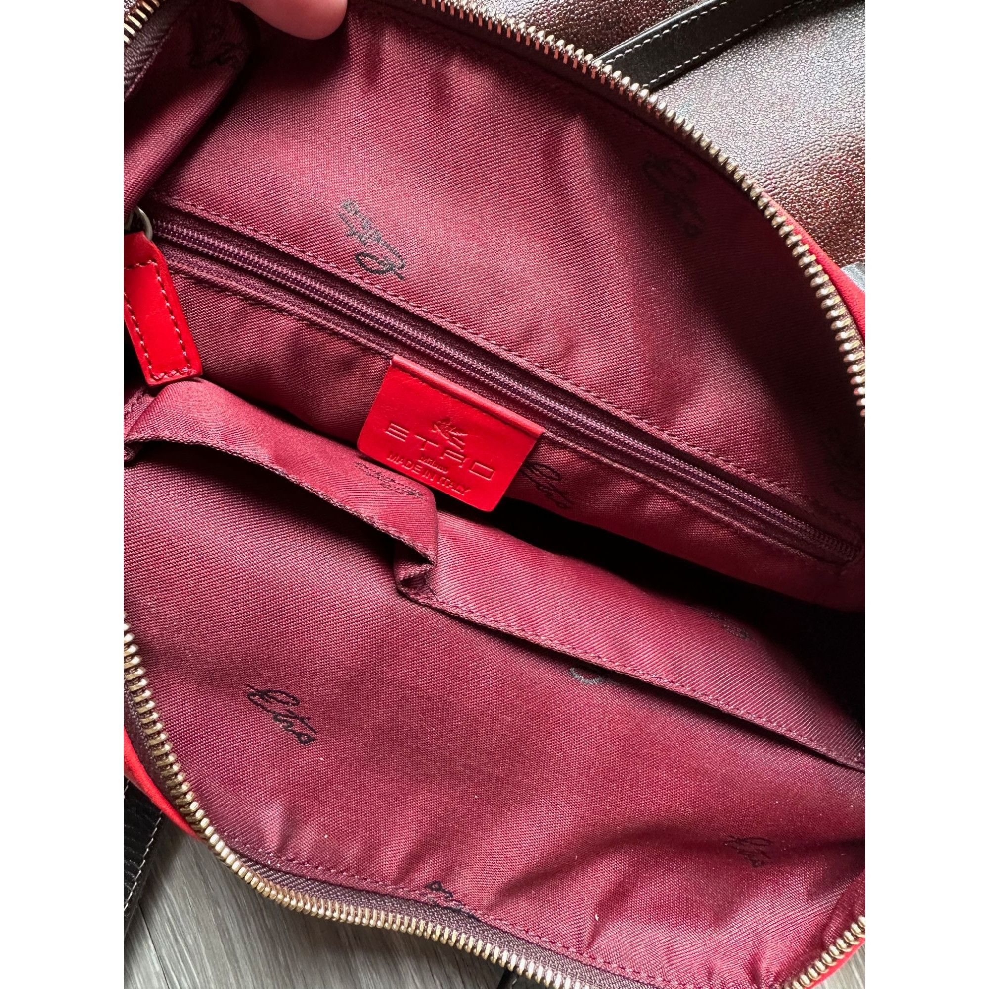 Etro ETRO Milano Limited Edition Red Leather and Coated Paisley C Size ONE SIZE - 14 Thumbnail