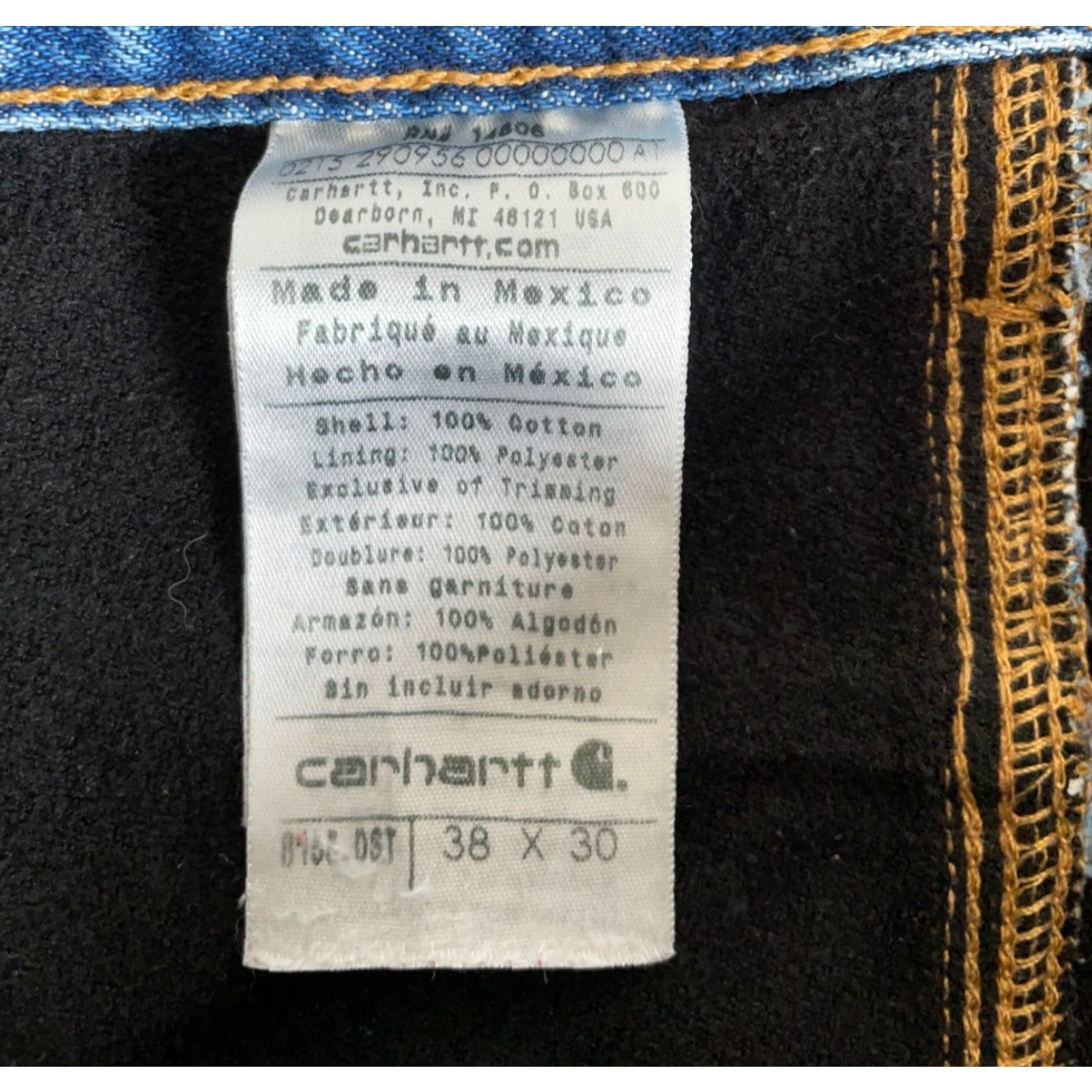 Carhartt VINTAGE Carhartt Jeans Men’s 36 x 30 Regular Blue Denim Fleece-Lined 90s Grunge Y2K DST B155-DST Mens Size US 36 / EU 52 - 3 Thumbnail