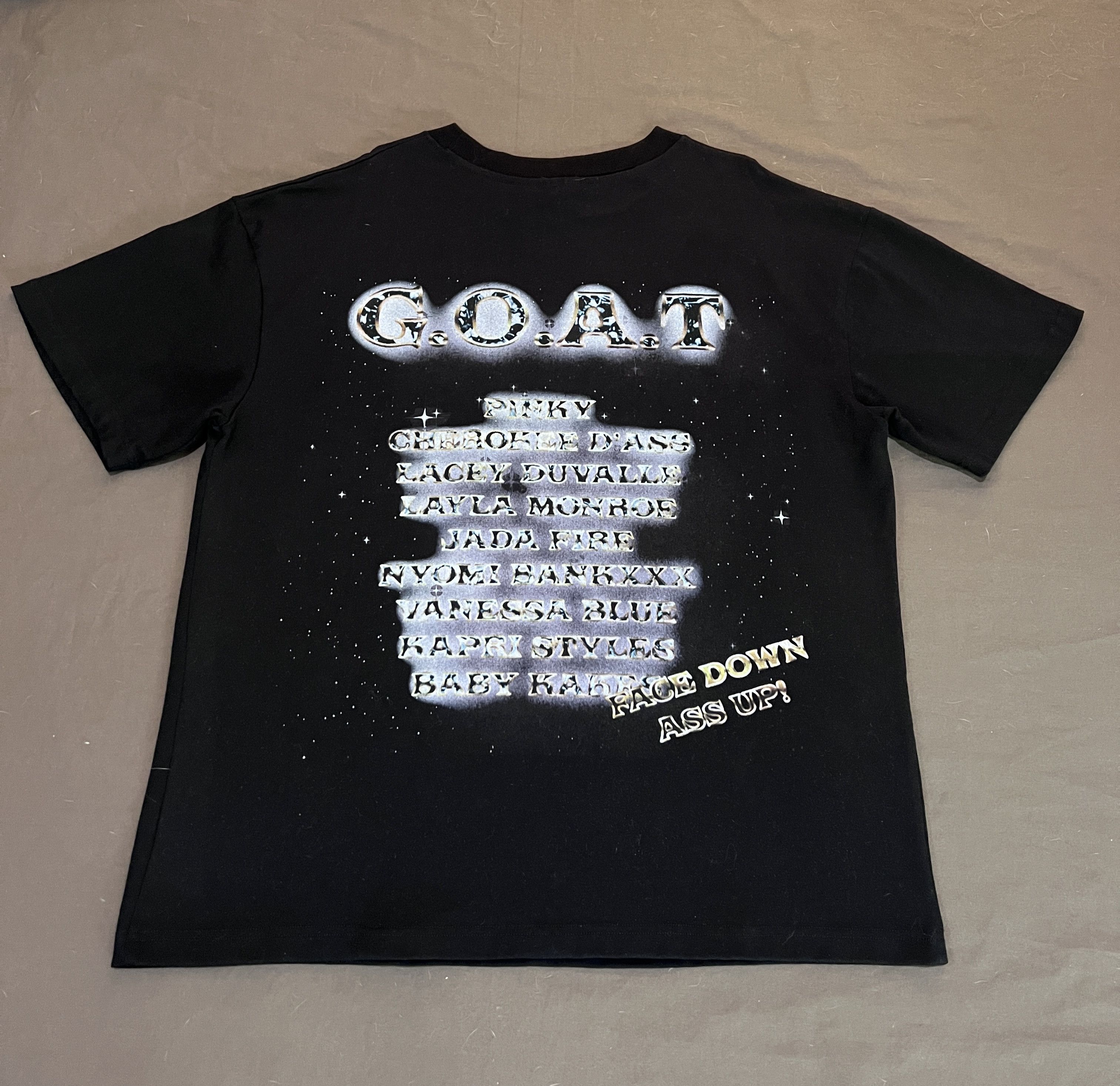 Hot Model Sex × Rap Tees GREATEST OF ALL TIME G.O.A.T PORNSTARS Tee 2XL Size US XXL / EU 58 / 5 - 11 Thumbnail