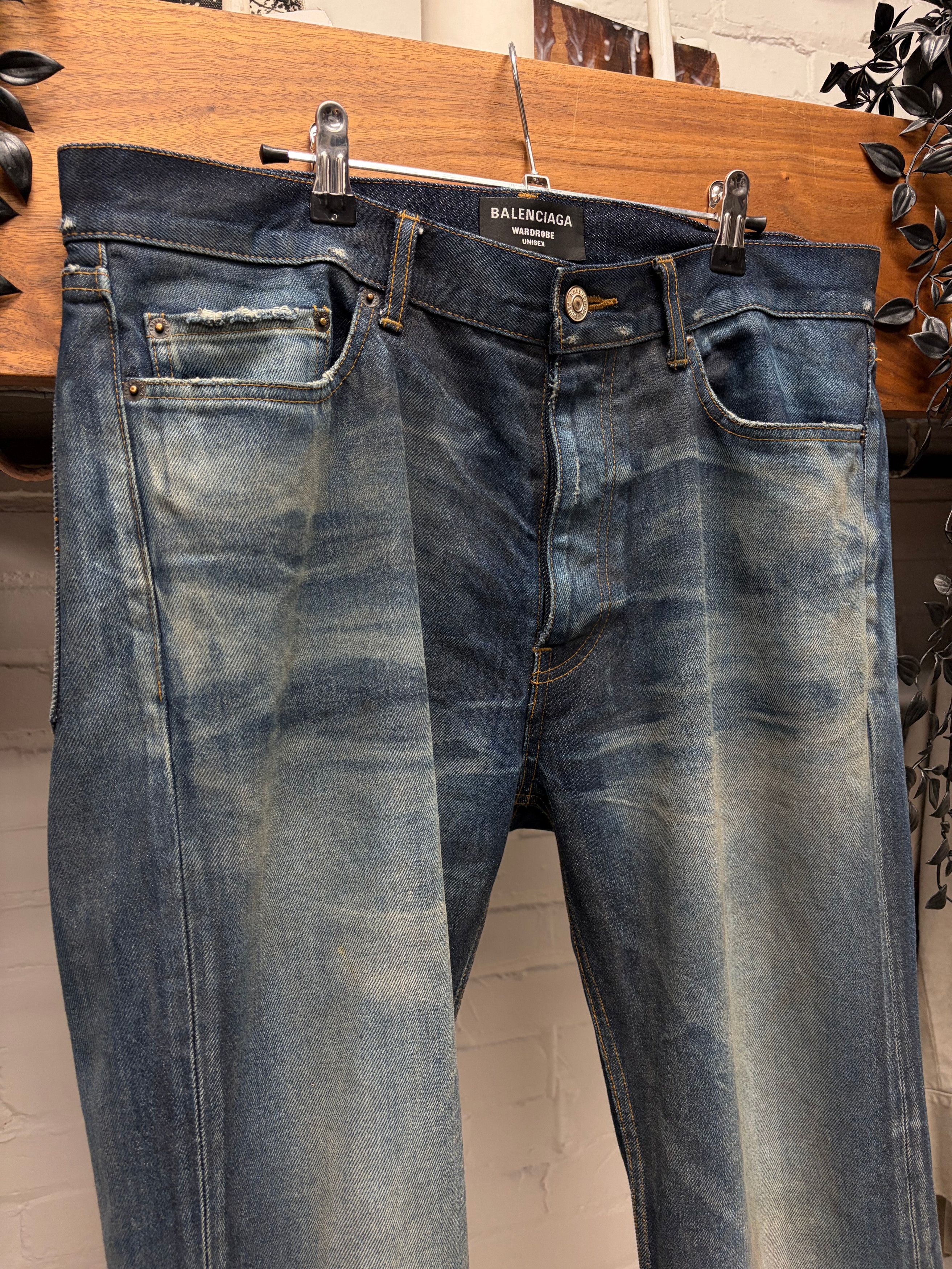 Balenciaga 2022 Balenciaga Raw Blue Bootcut Denim Size US 32 / EU 48 - 2 Thumbnail