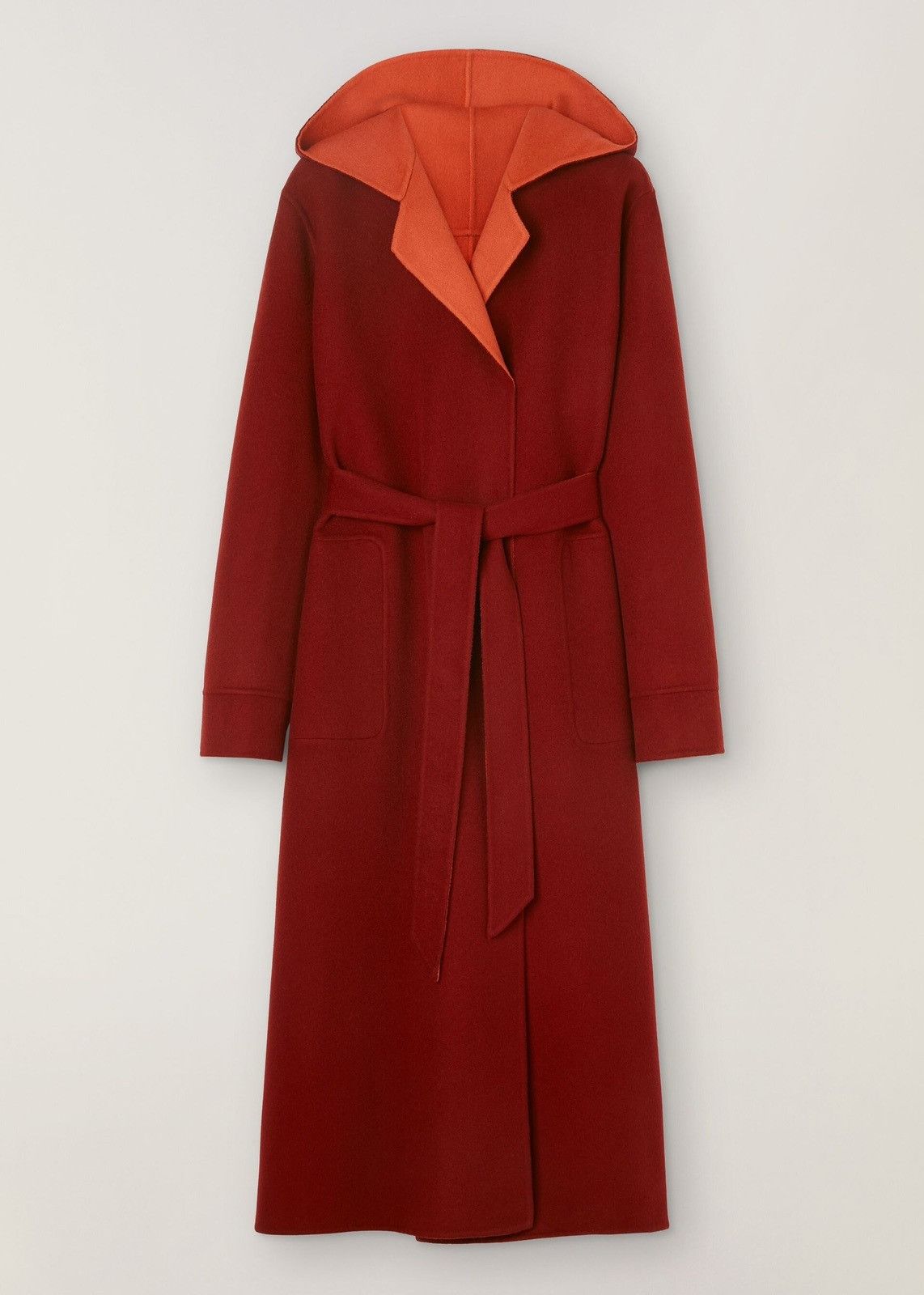 image of Loro Piana O1Loc1C0124 Two-Tone Dressing Gown Coat In Red, Women's (Size XL)