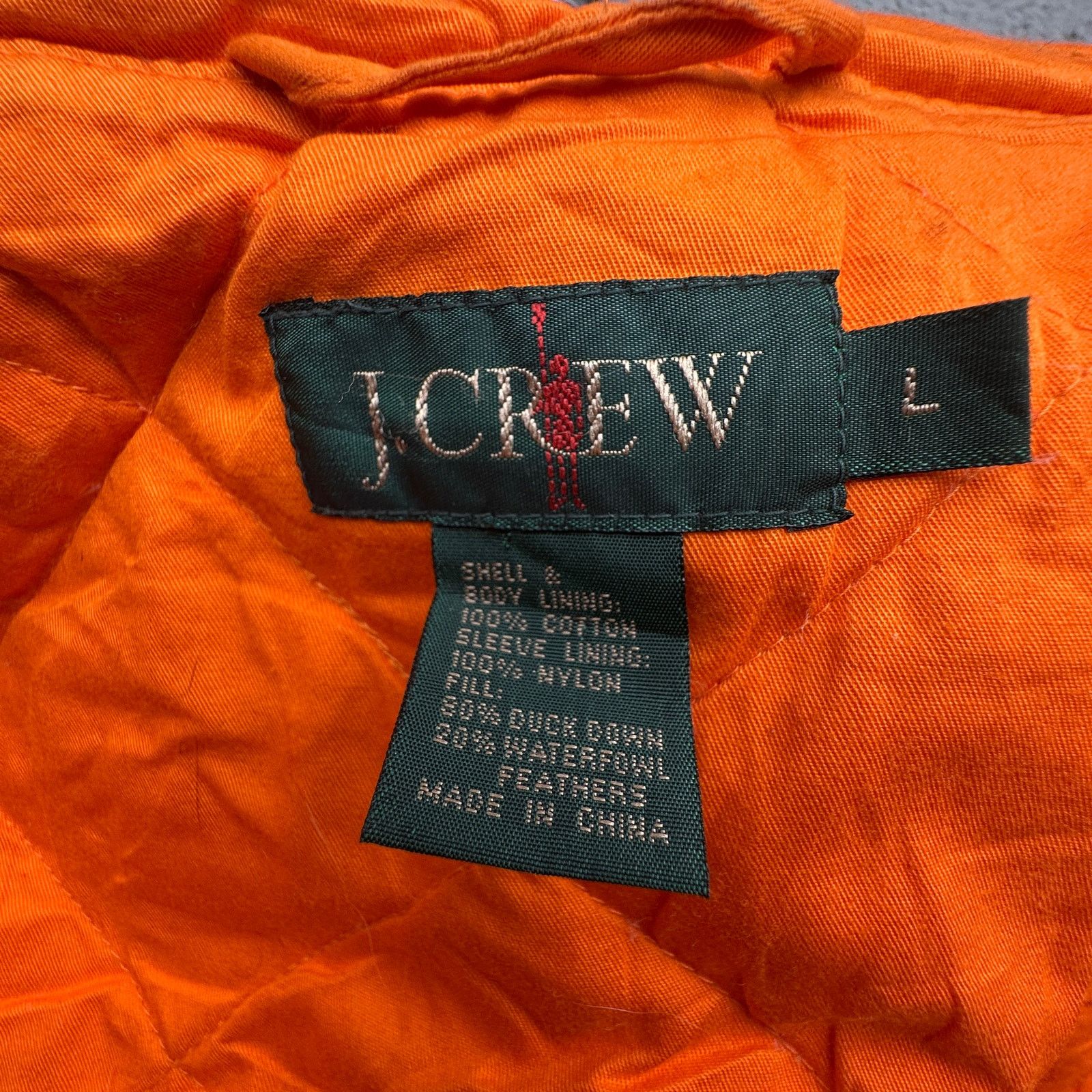 J.Crew VTG J Crew Duck Down Hunting Quilted Vest Mens Large Orange Size US L / EU 52-54 / 3 - 3 Thumbnail