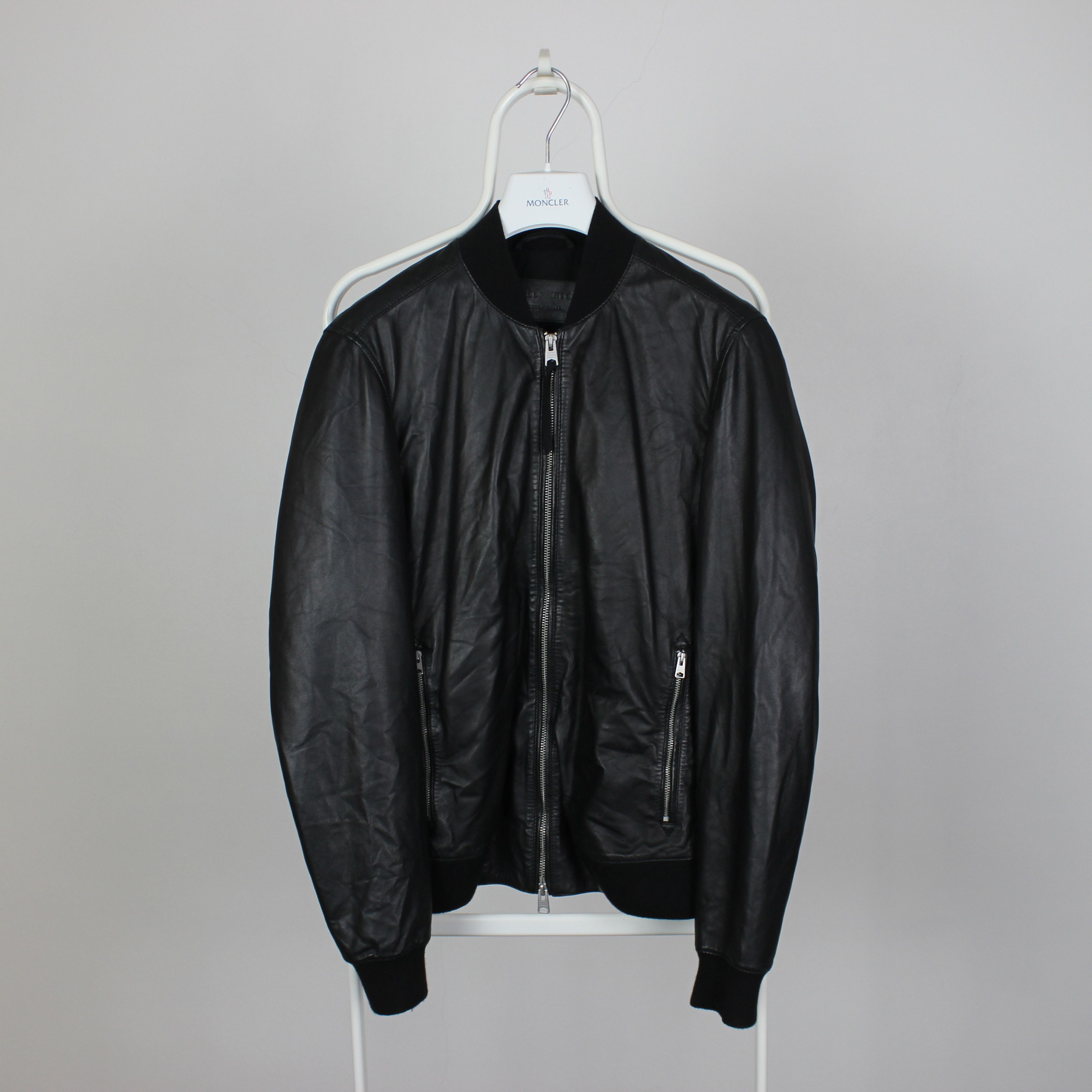 Allsaints Allsaints leather men jacket bomber Mower XS Black Size US XS / EU 42 / 0 - 9 Thumbnail