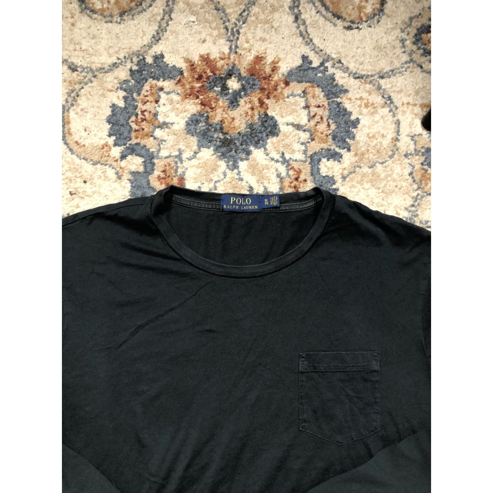 Polo Ralph Lauren Polo Ralph Lauren Shirt Mens XL Black Long Sleeve Pocket Pony Logo T-Shirt Size US XL / EU 56 / 4 - 2 Thumbnail