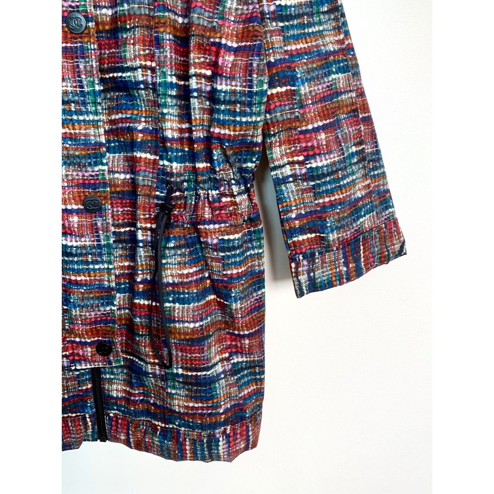 Chanel CHANEL Multicolor Tweed Hooded Coat With Drawstring Waist Si Size M / US 6-8 / IT 42-44 - 4 Thumbnail