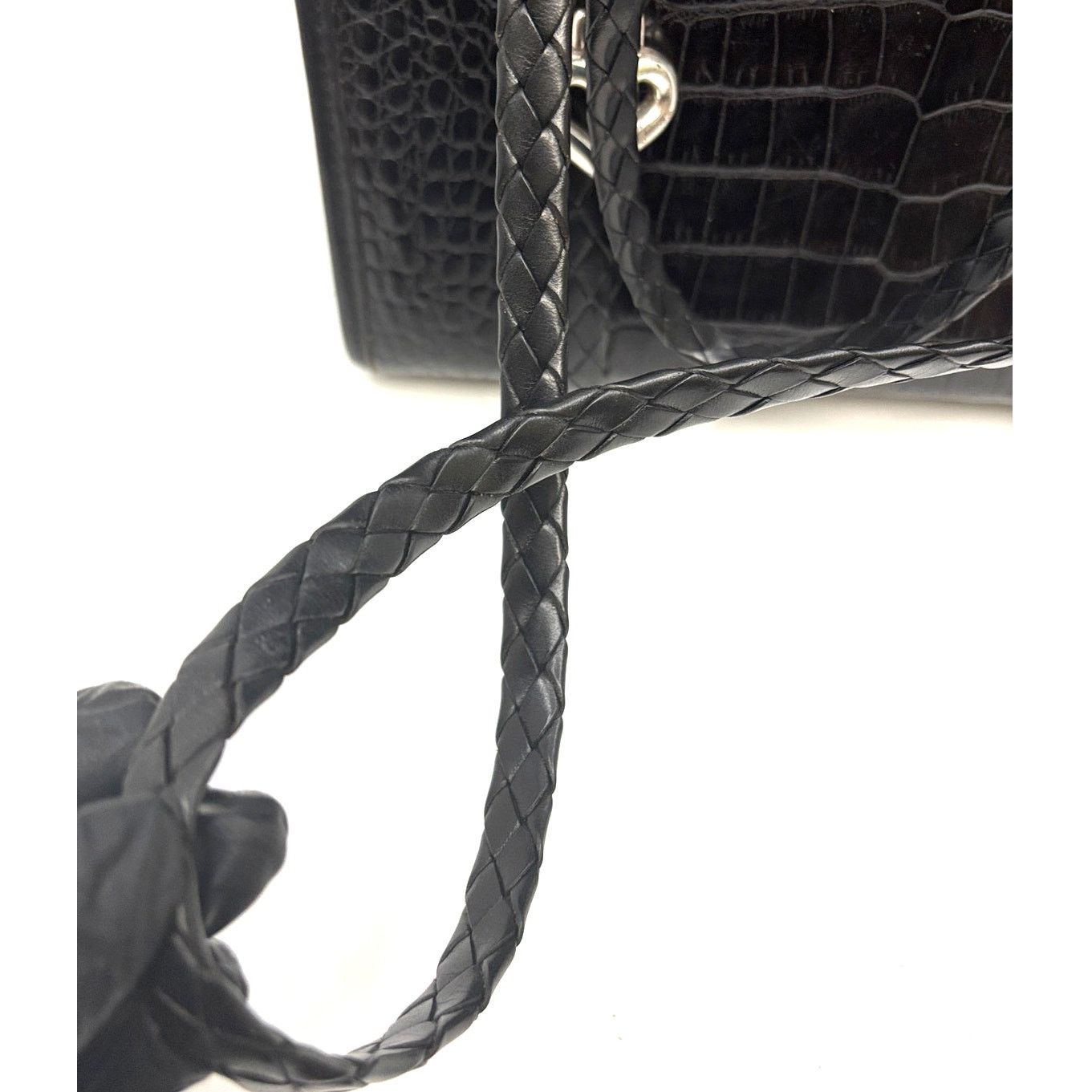 Brighton Vintage BRIGHTON Black Croc Embossed Leather Shoulder Bag Size ONE SIZE - 12 Thumbnail