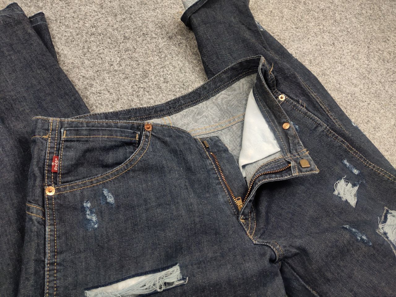 Le Grande Bleu (L.G.B.) Vintage Levis 565 Low Flared Jeans If Six Was Nine Style Size 29" - 15 Thumbnail