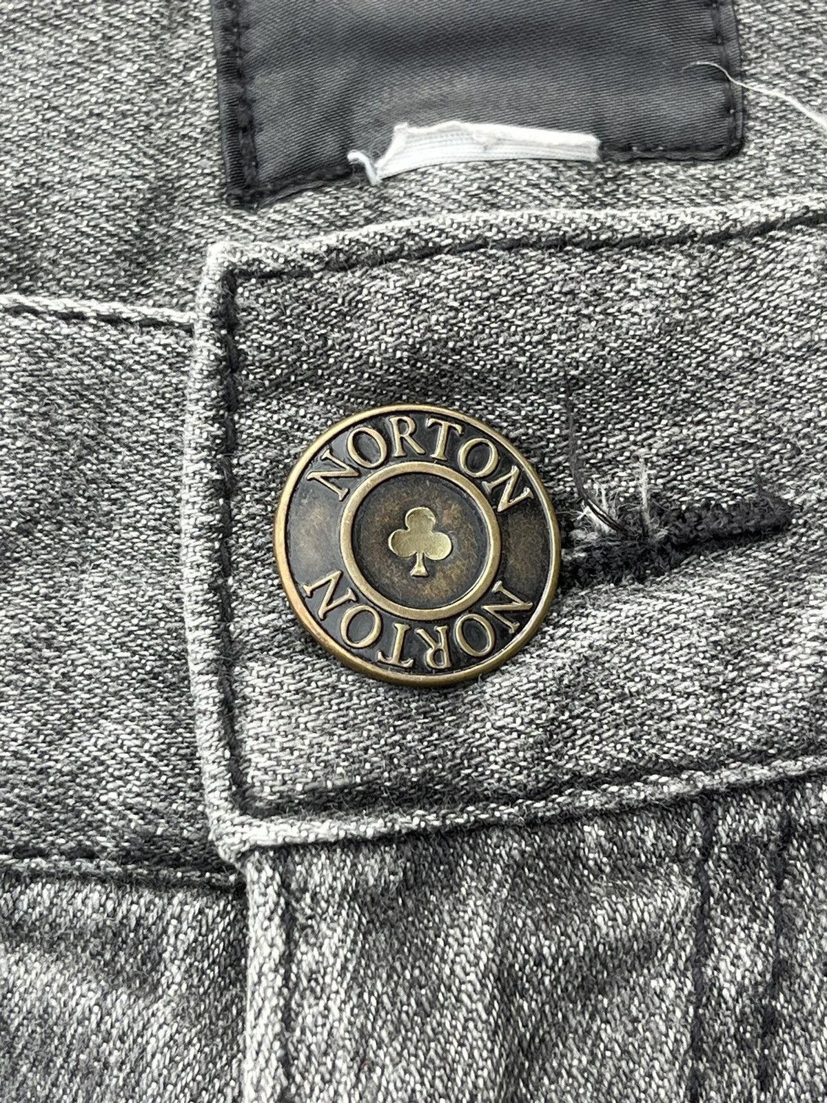 Indian Motorcycle × Norton Vintage Y2K Made in Usa Norton Motorcycle Distressed Jeans Size US 31 - 11 Thumbnail
