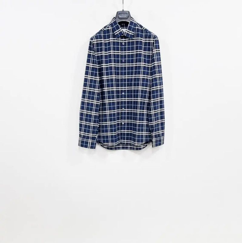 Burberry Burberry Blue Plaid Long Sleeve Shirt for Men Size US XL / EU 56 / 4 - 1 Thumbnail