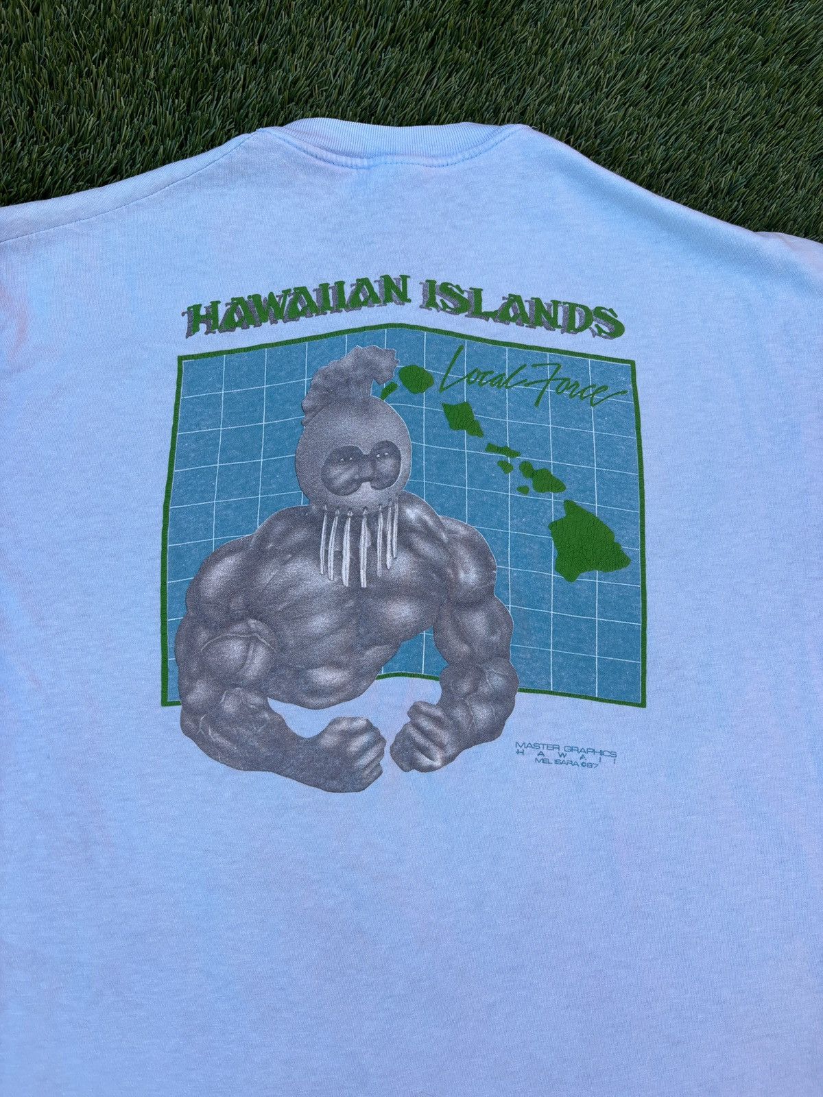 Vintage 1987 Master Graphics Hawaii Muscle T-shirt - Mel Isara Size US XL / EU 56 / 4 - 1 Thumbnail