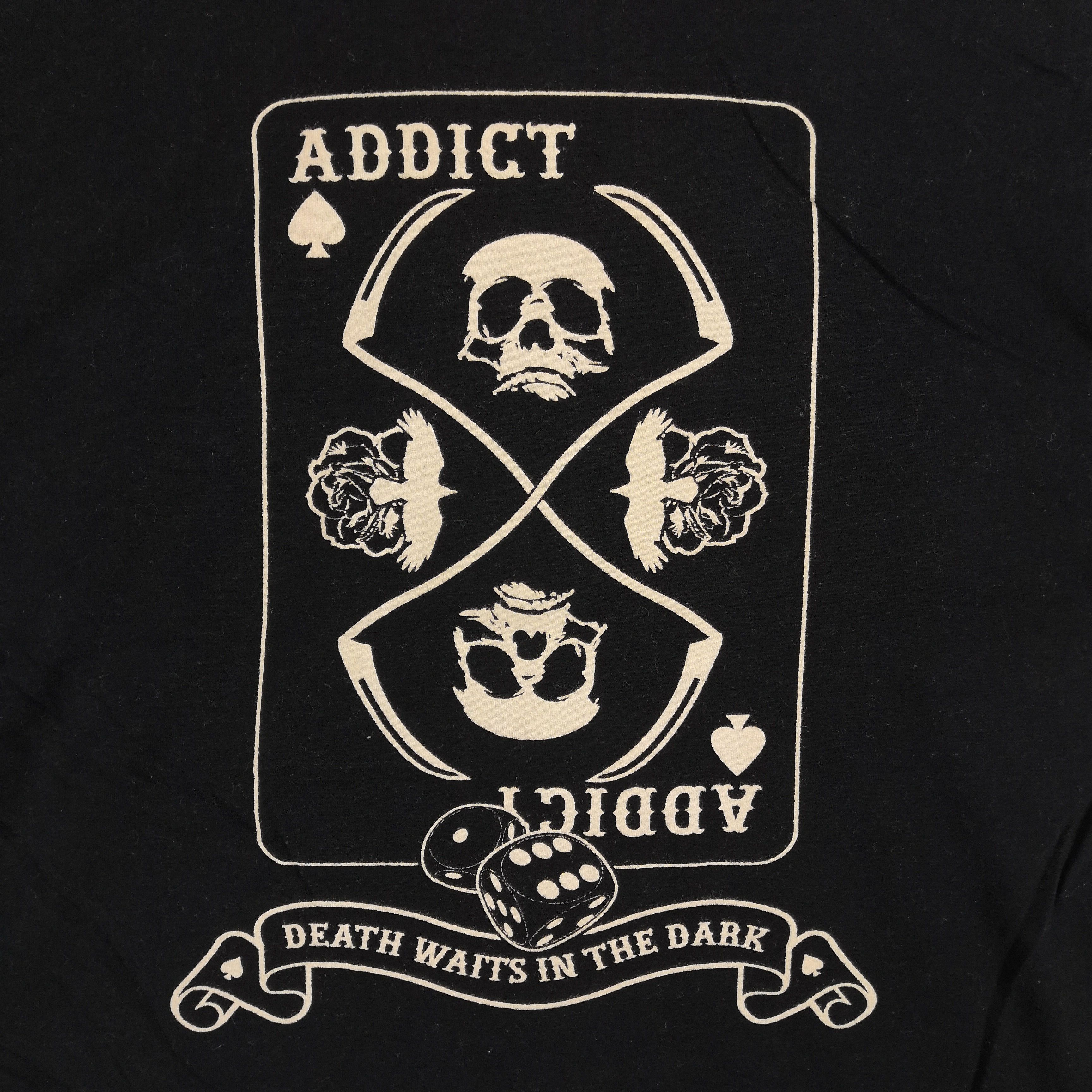 Vintage Skulls Tshirt Addict Poker Face Death Wait Dark Tees . Size US M / EU 48-50 / 2 - 3 Thumbnail