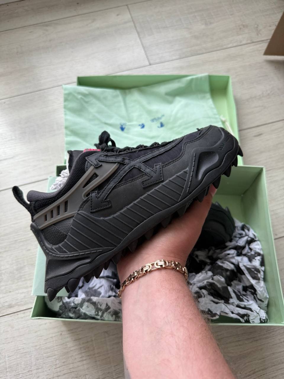Off-White OFF WHITE ODSY 1000 BLACK PURPLE Size US 8 / IT 38 - 4 Thumbnail