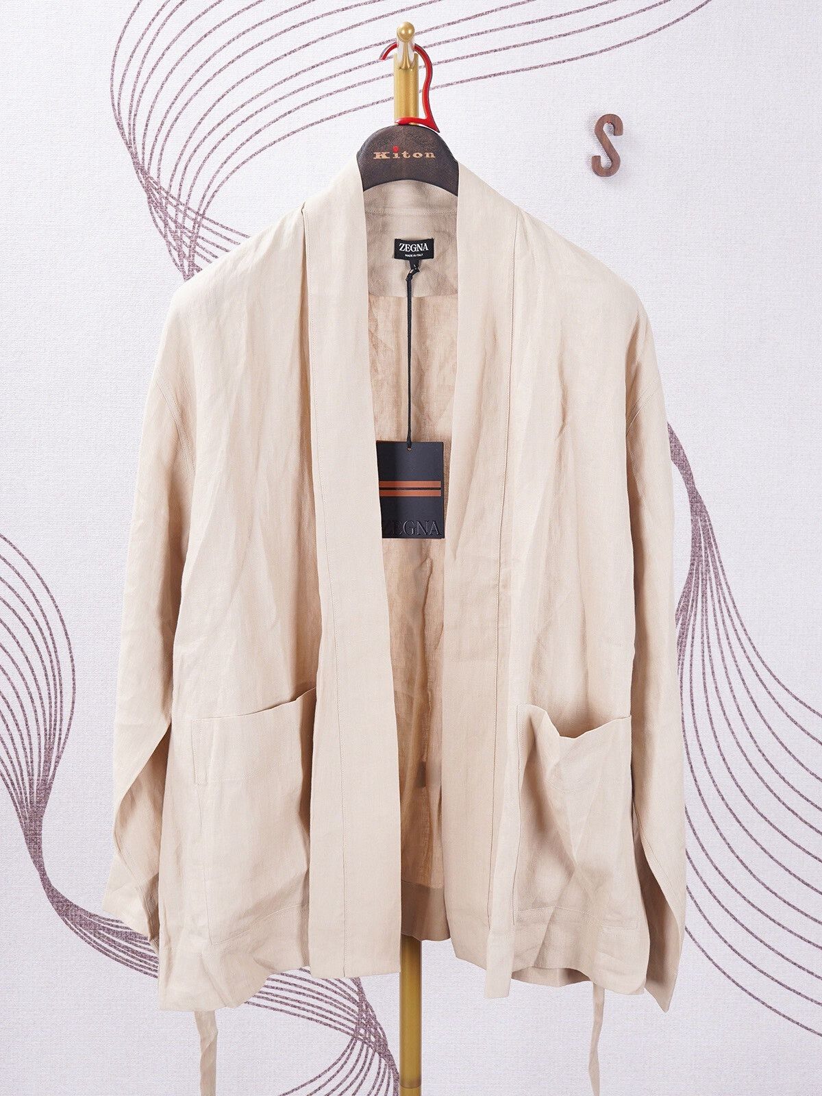 Ermenegildo Zegna ZEGNA Lightweight Linen Robe Jacket Size US L / EU 52-54 / 3 - 1 Thumbnail