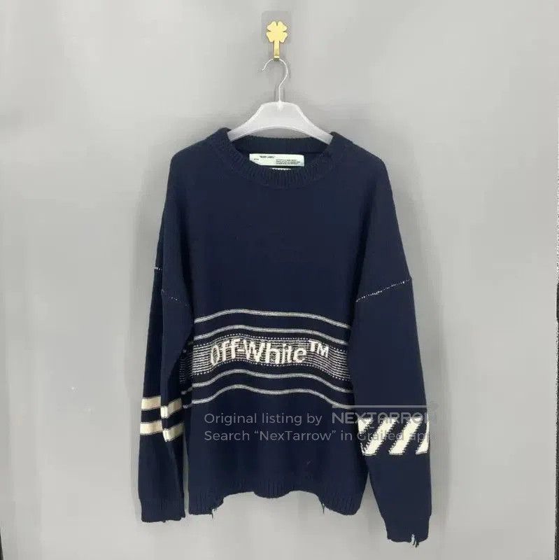 Off-White Off-White Blue Men's Knit Sweater L Size . Size US L / EU 52-54 / 3 - 1 Thumbnail
