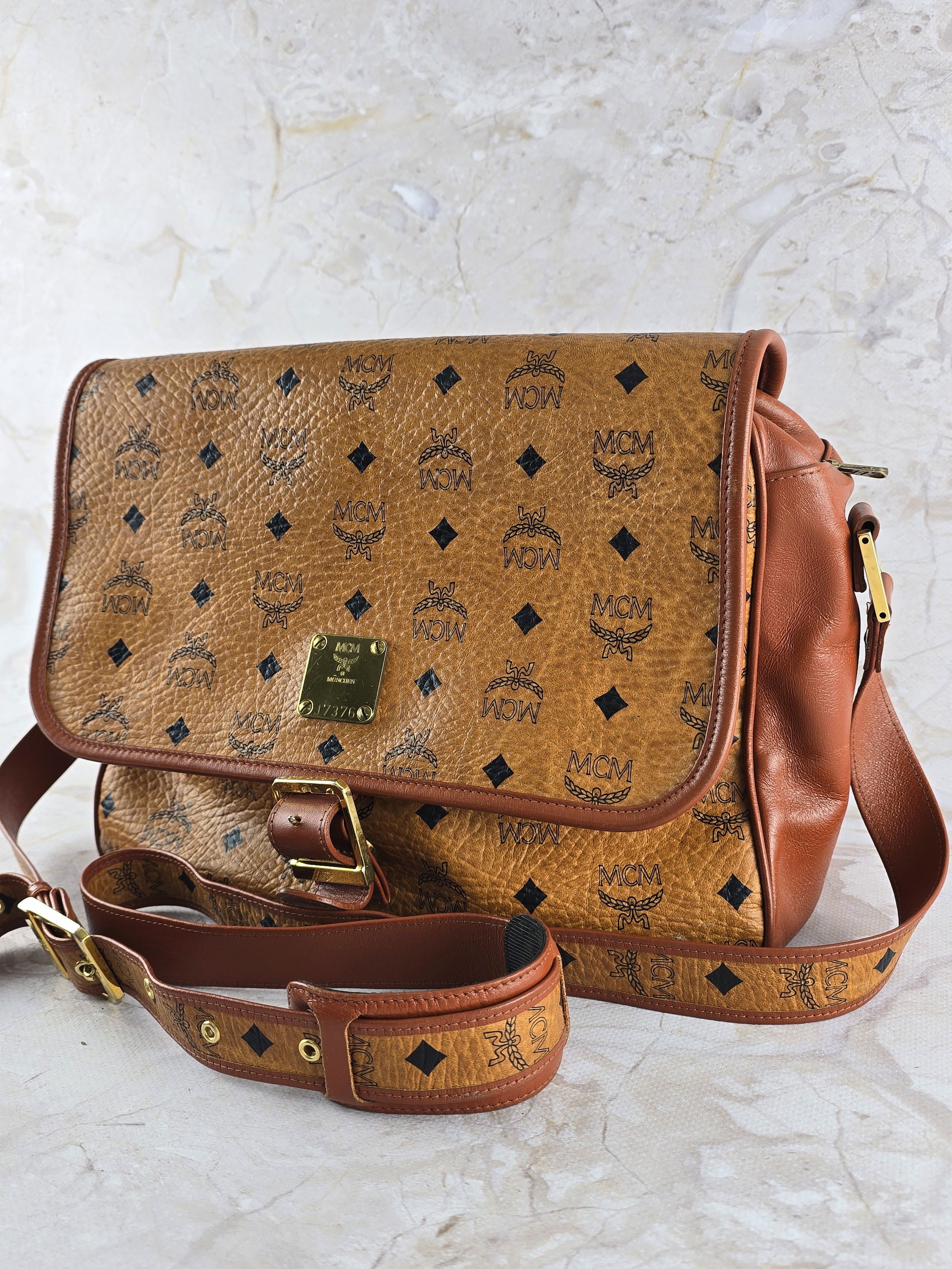 MCM MCM Satchel Bag Vintage Cognac Monogram leather Size ONE SIZE - 1 Thumbnail