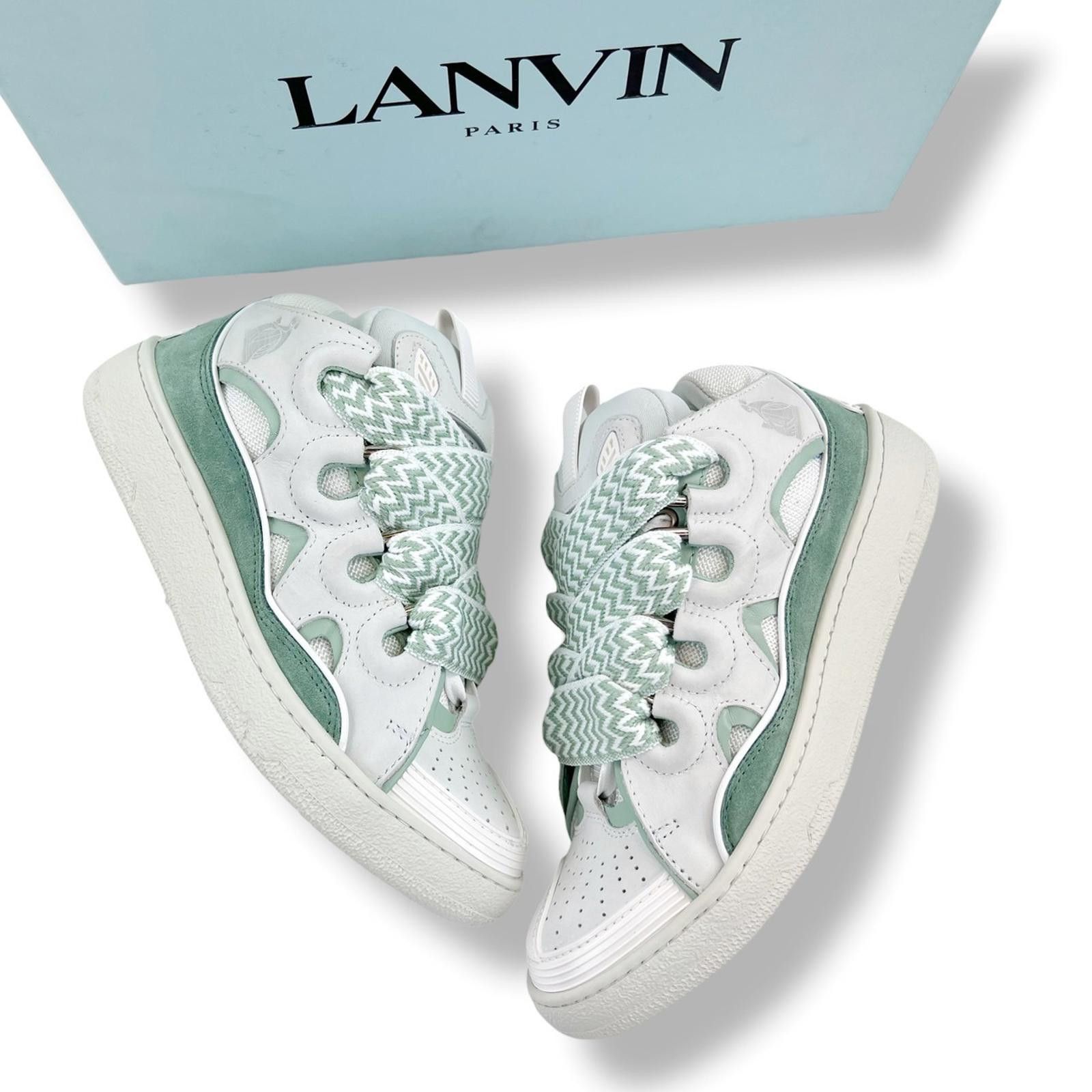 Lanvin Lanvin Mint Green Curb Trainers Size US 8 / IT 38 - 1 Thumbnail