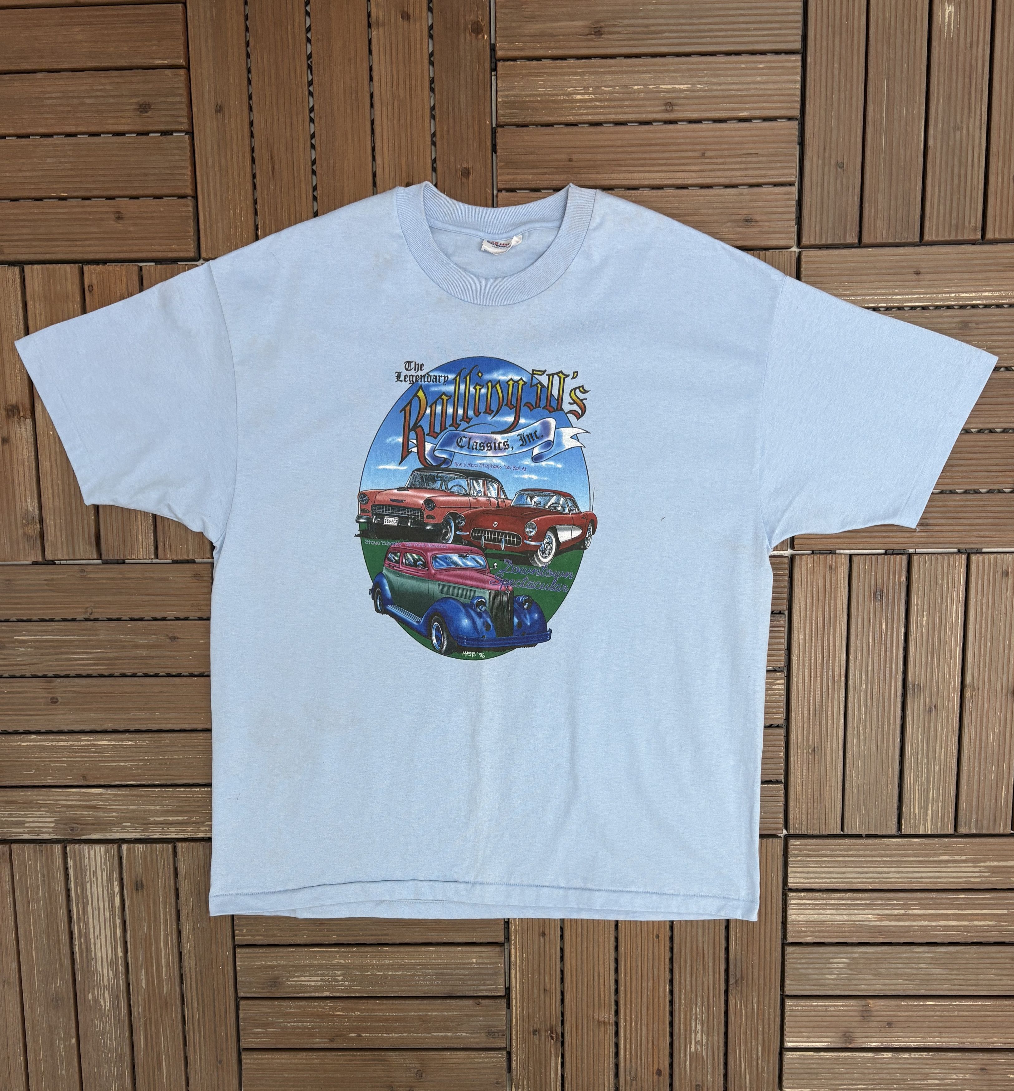 Vintage The Legendary Rolling 50's Vintage Blue T-Shirt Tee Size US XL / EU 56 / 4 - 1 Thumbnail