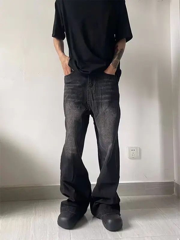 VIBE Vintage washed black rippled rare jeans Size US 34 / EU 50 - 6 Thumbnail