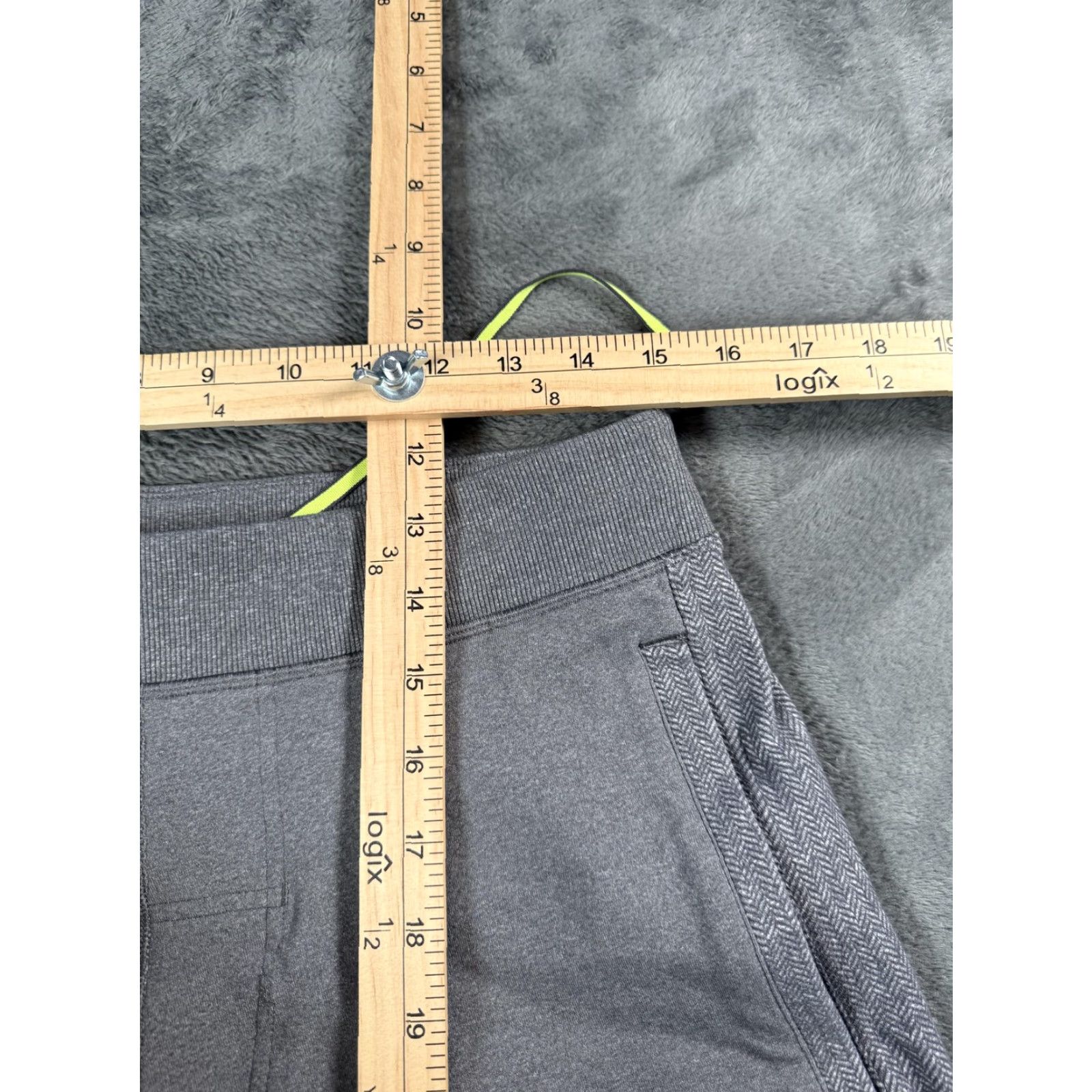 LULULEMON Men's Medium Gray Yoga Pants Wide Leg Drawstring Herringbone Activewear