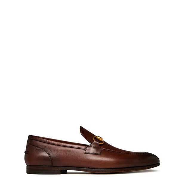 image of Gucci O1G2R1Mq0424 Jordaan Loafers In Brown, Men's (Size 10)