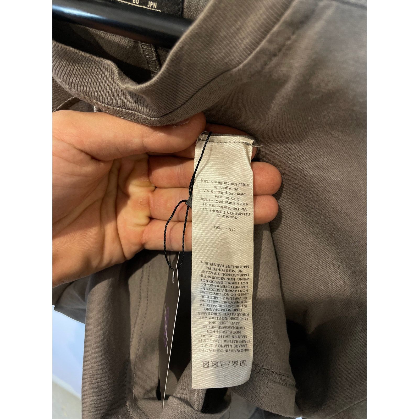 Rick Owens Rick Owens Champion Tee Grey Used Small Size US S / EU 44-46 / 1 - 4 Thumbnail
