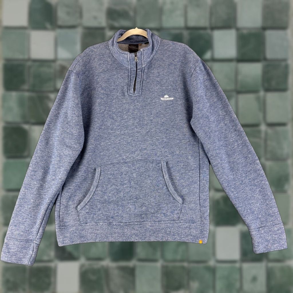 Quiksilver Quiksilver Waterman Sweater Mens XXL Blue Heathered 1/4 Zip Long Sleeve Regular Knit Pullover 90s Beach Outdoor Adults Men Shirt Size US XXL / EU 58 / 5 - 1 Thumbnail