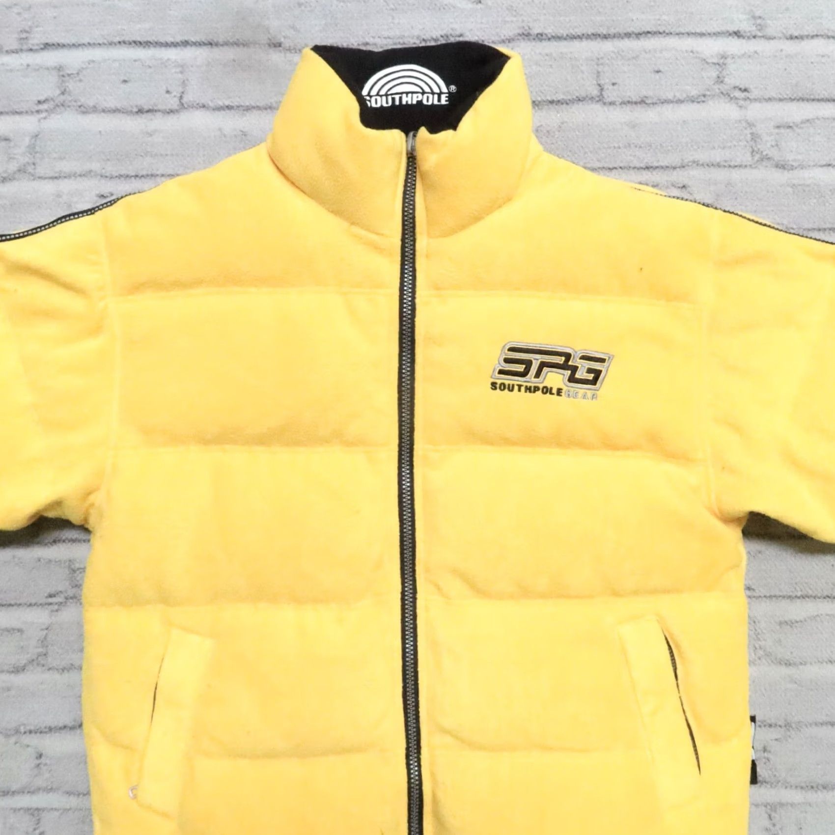 Southpole VINTAGE South Pole Quilted Puffer Down Jacket Shirt Mens L Yellow Hip Hop Rap Size US L / EU 52-54 / 3 - 3 Thumbnail