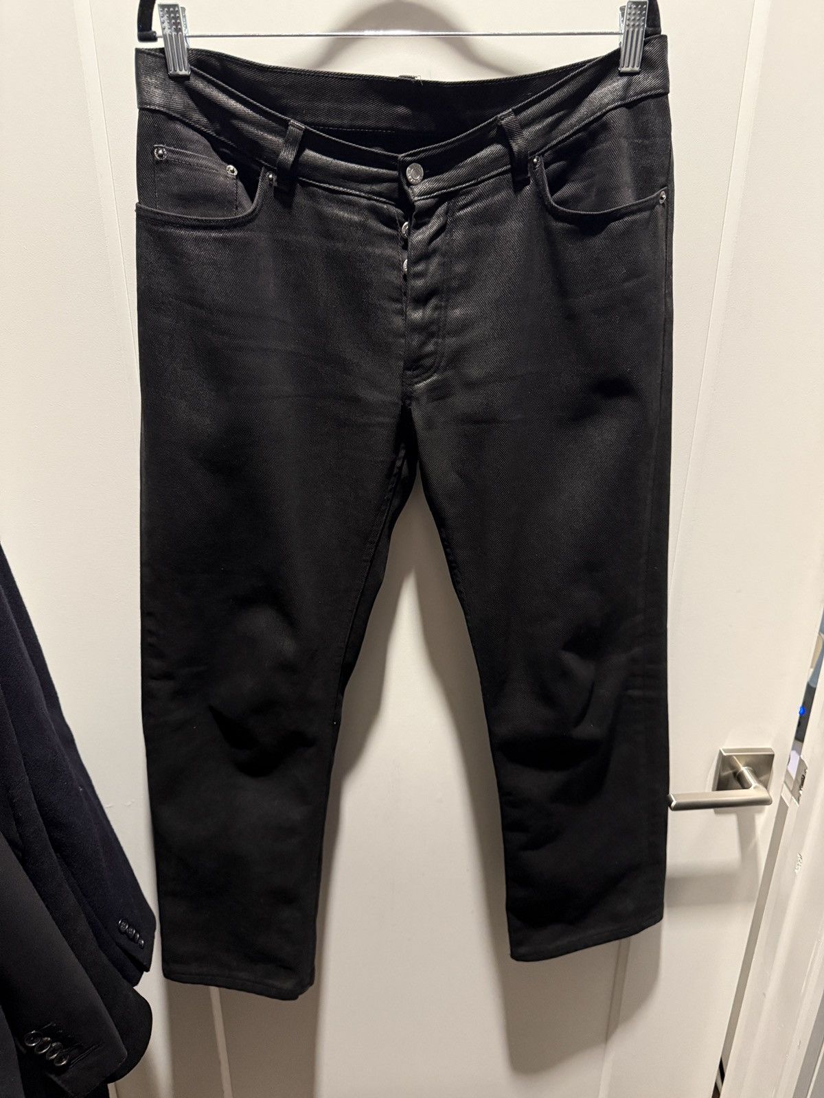 Helmut Lang Helmut Lang 1999 Coated Black Waxed Denim Classic Cut