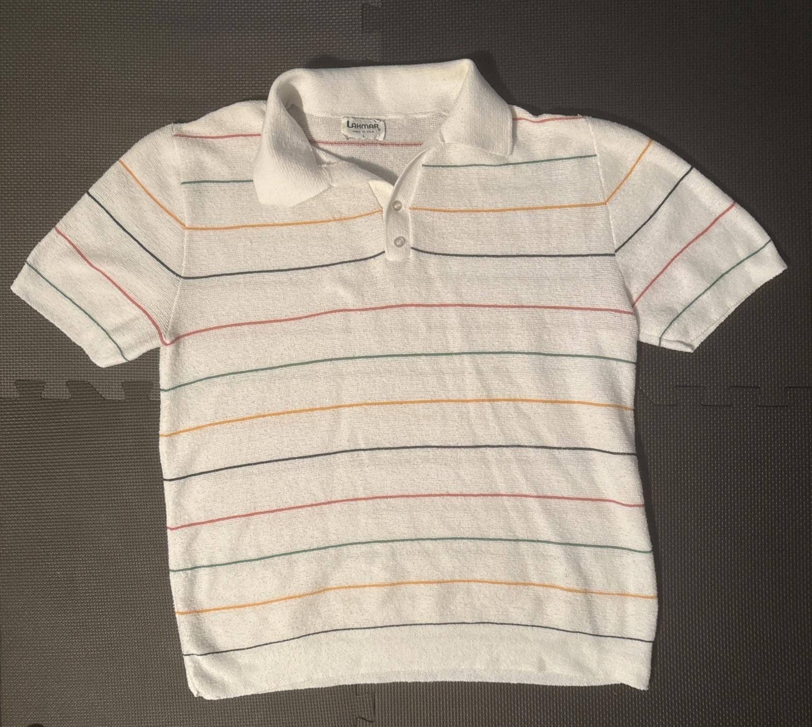 Kendrick Lamar Vintage Lahmar Polo Shirt Adult Large Gray Striped 70's VTG Size US L / EU 52-54 / 3 - 1 Thumbnail