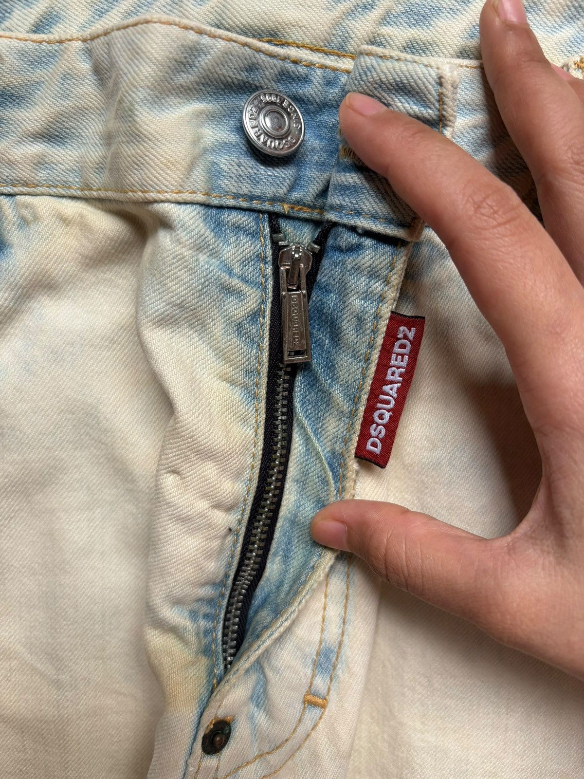 Dsquared2 Vintage Italy Dsquared2 Bleach Acid Wash Distress Rip Jeans Size US 35 - 3 Thumbnail