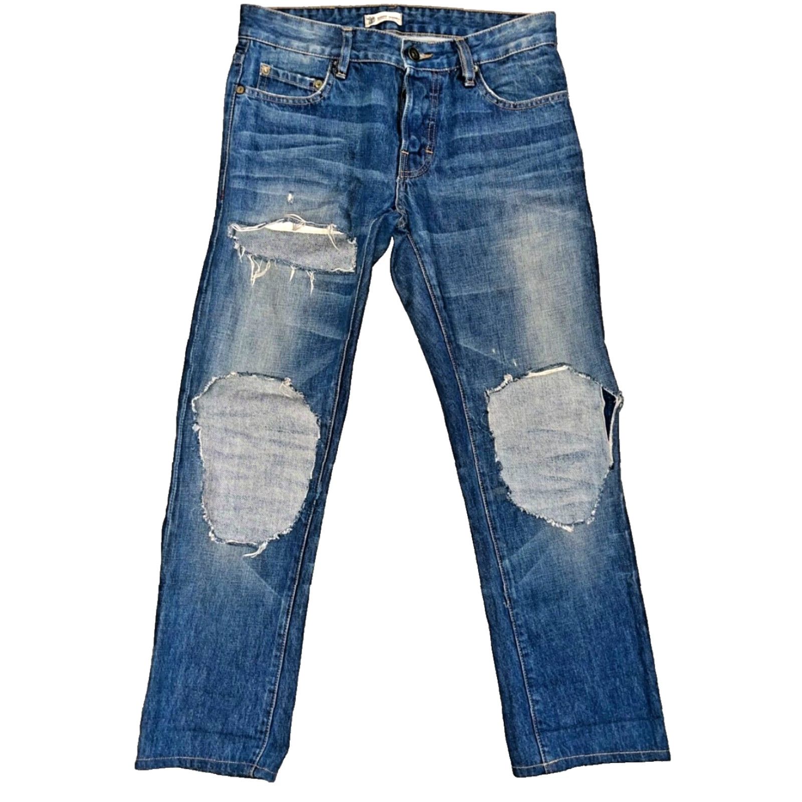 Norman Russell VINTAGE Norman Russell Selvedge Denim Jeans USA Handmade Beach Wash Straight Fit 27x28 Blue 90s Mens Jeans Limited Run 32/270 Size US 27 - 3 Thumbnail