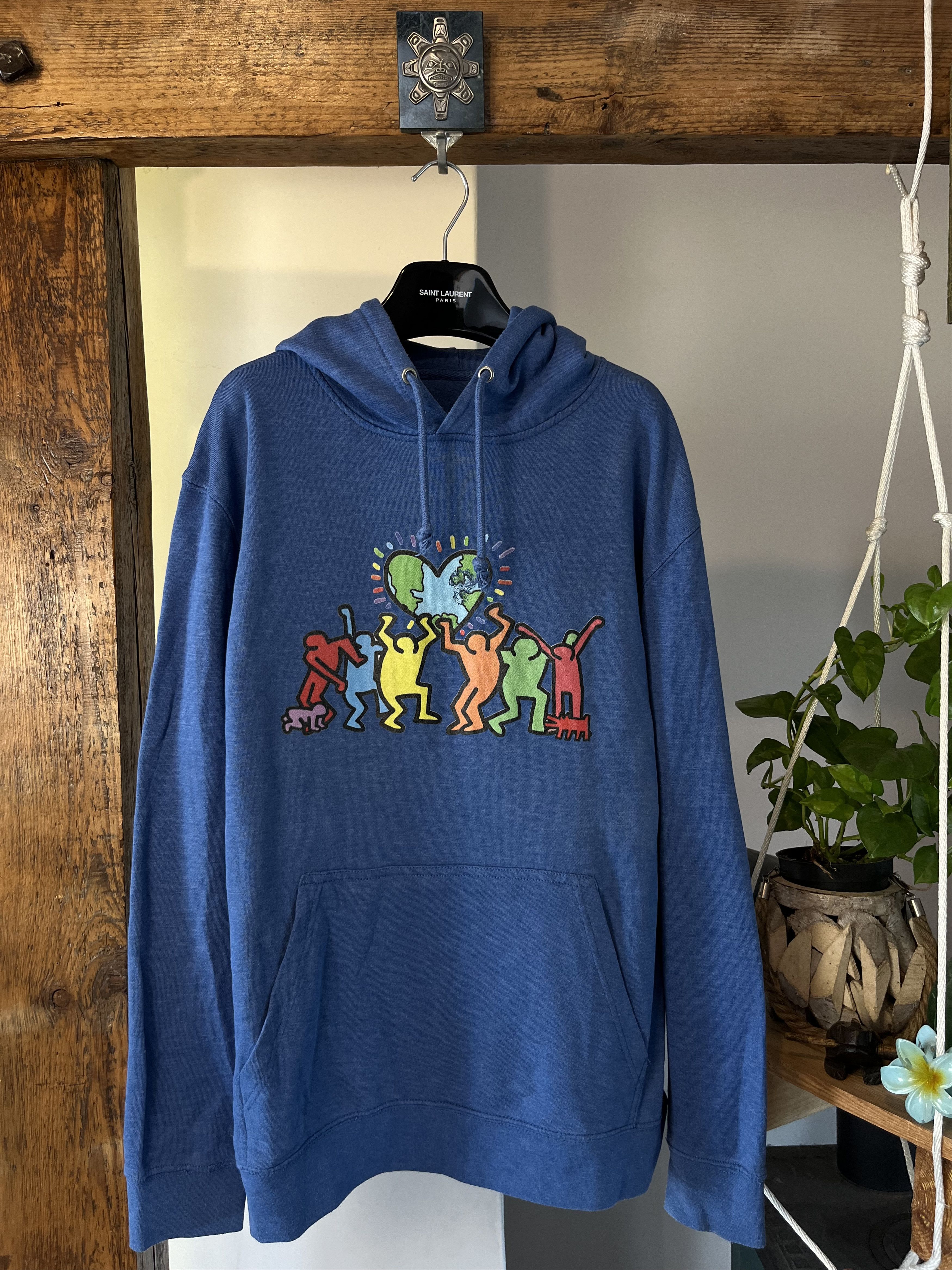 Keith Haring × Vintage RARE 90s Keith Haring Hoodie Size US XL / EU 56 / 4 - 1 Thumbnail
